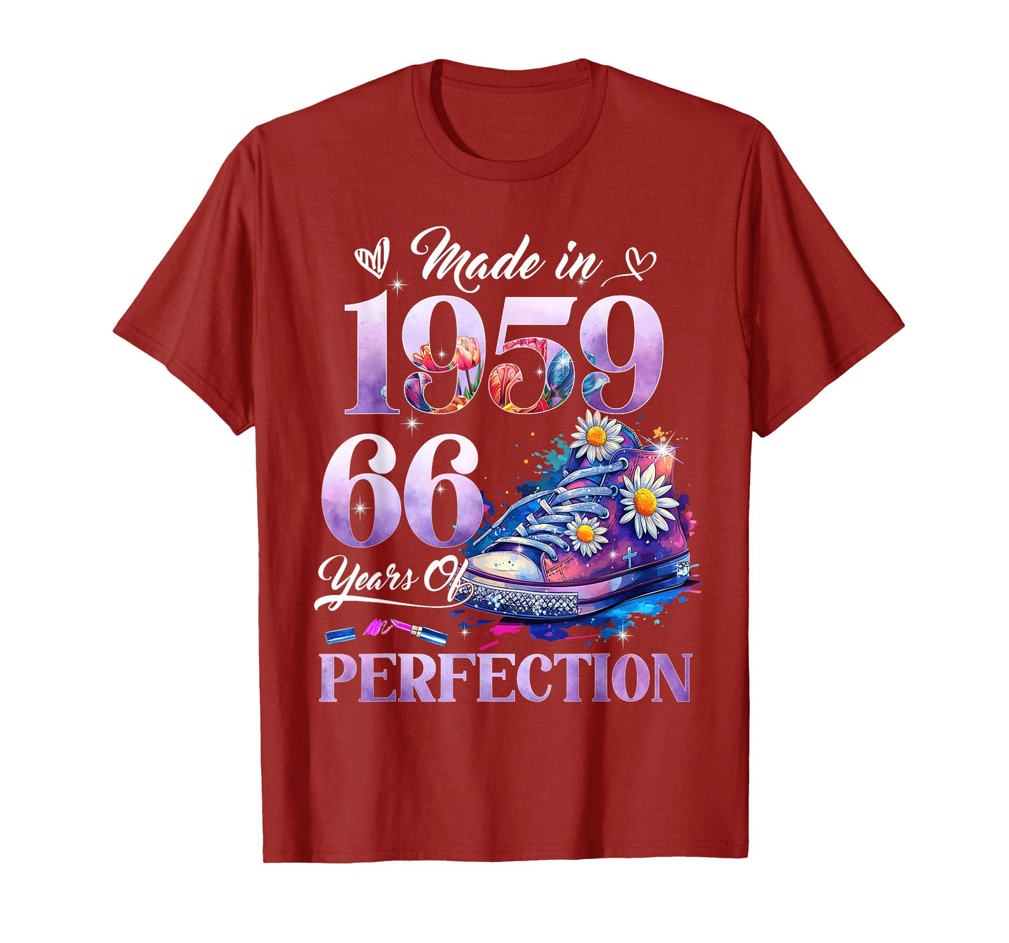 Women's 66th Birthday Floral Made in 1959 Gifts 66 Years Old T-Shirt