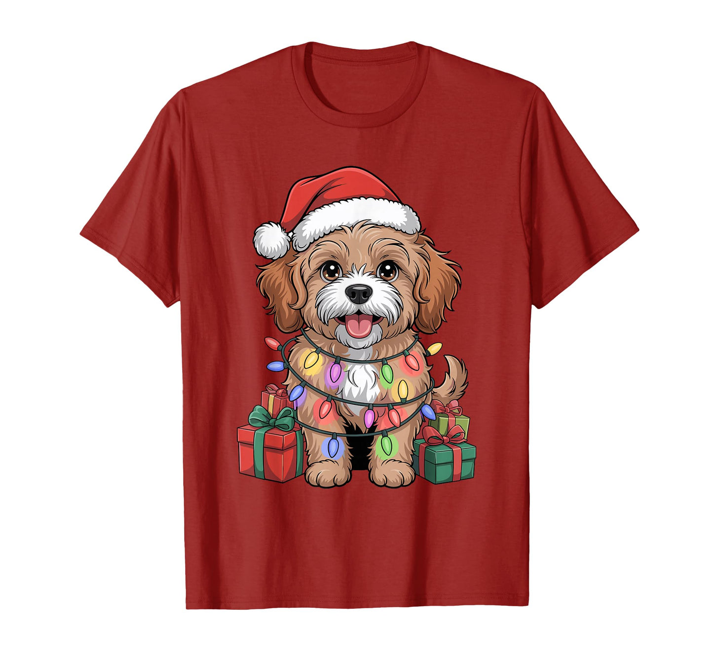 Cute Cavapoo Santa Hat Christmas Xmas Dog Lovers Holiday T-Shirt