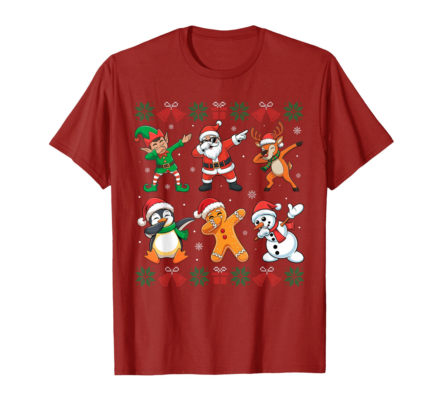 Dabbing Santa Elf Friends Ugly Christmas Boys Girls Xmas Dab T-Shirt