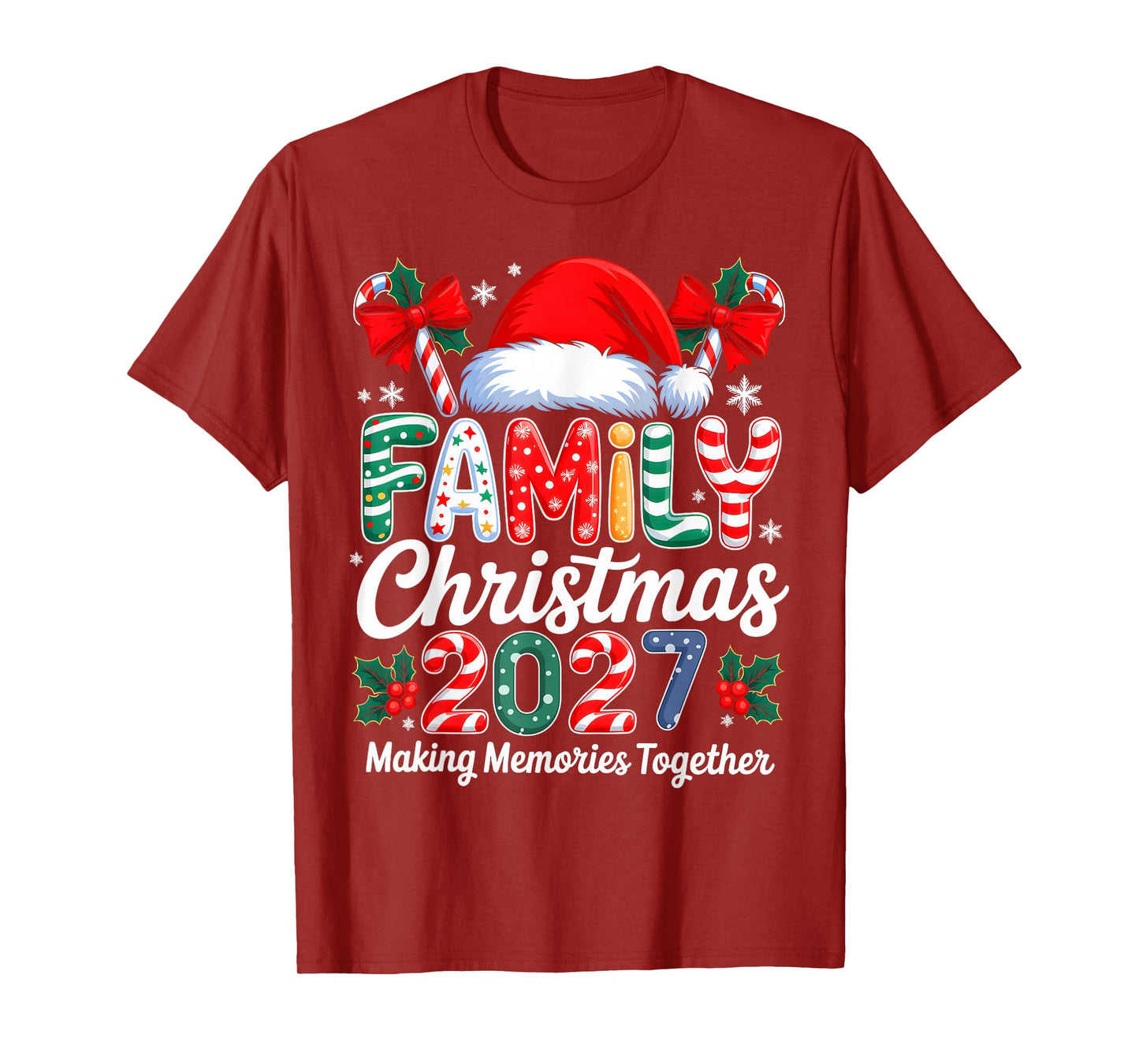 Family Christmas 2027 Matching Family Pajamas Xmas Squad T-Shirt
