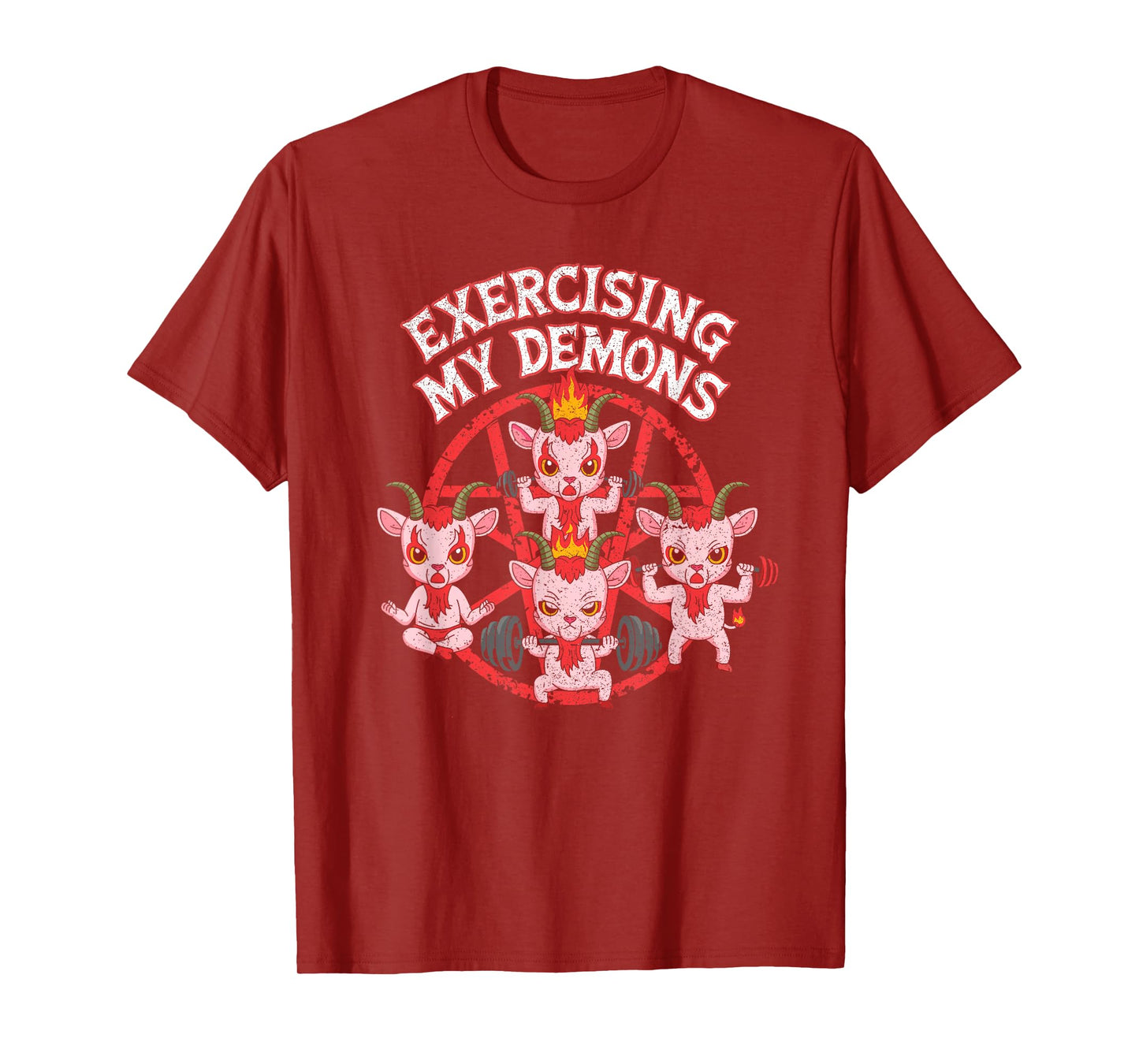 Exercising My Demons Funny Gym Workout Demon T-Shirt