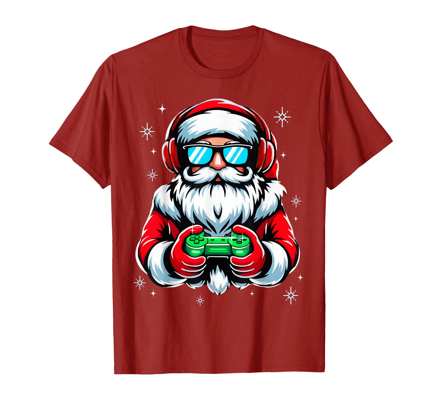 Merry Christmas Gamer Boys Mens Video Game Santa Claus T-Shirt