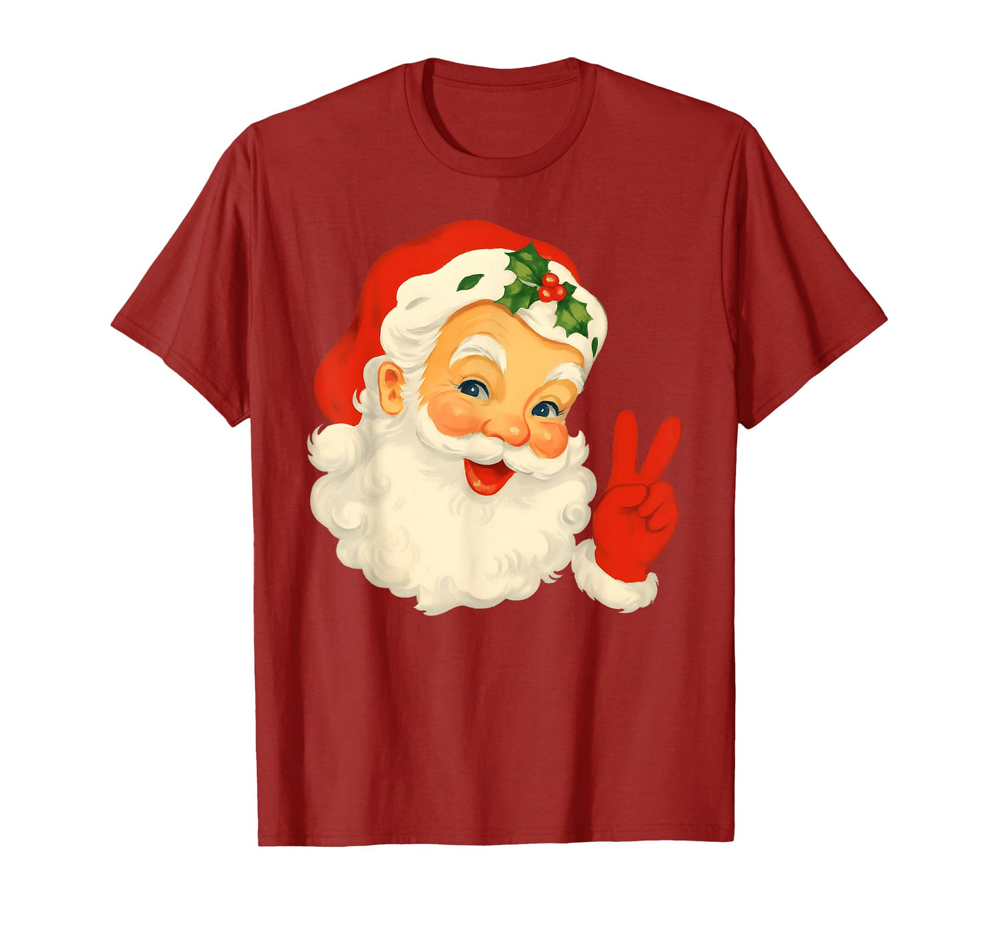 Vintage Retro Jolly Santa Claus Face Christmas Pajamas T-Shirt