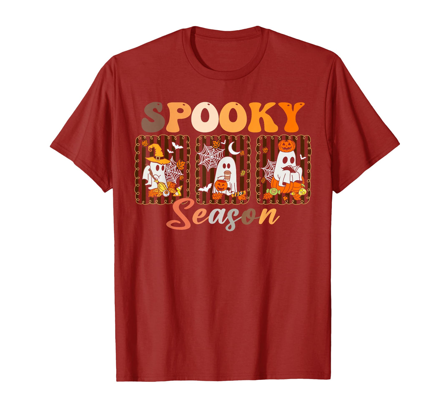 Spooky Season Retro Ghosts Pumpkin Witch Tis The Season. T-Shirt