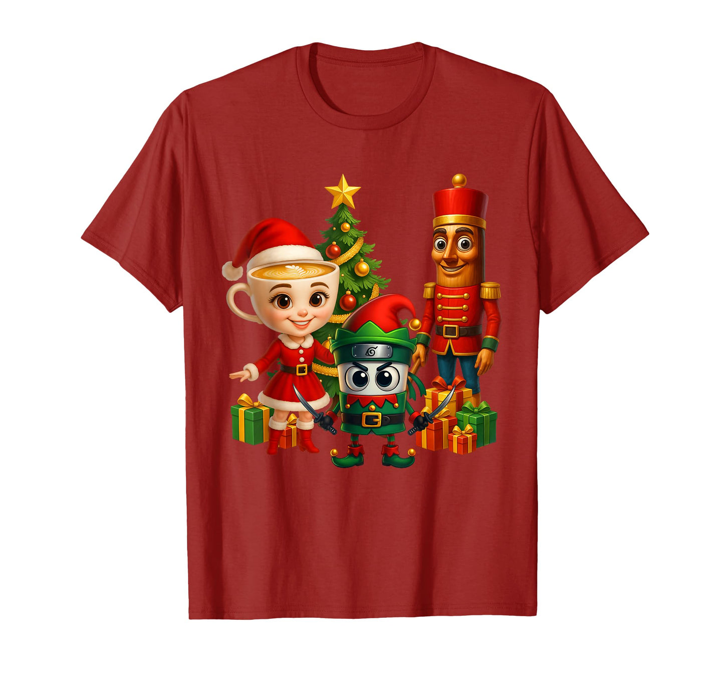 Christmas 2025 Brainrot Costume Santa Elf Nutcracker Kids T-Shirt
