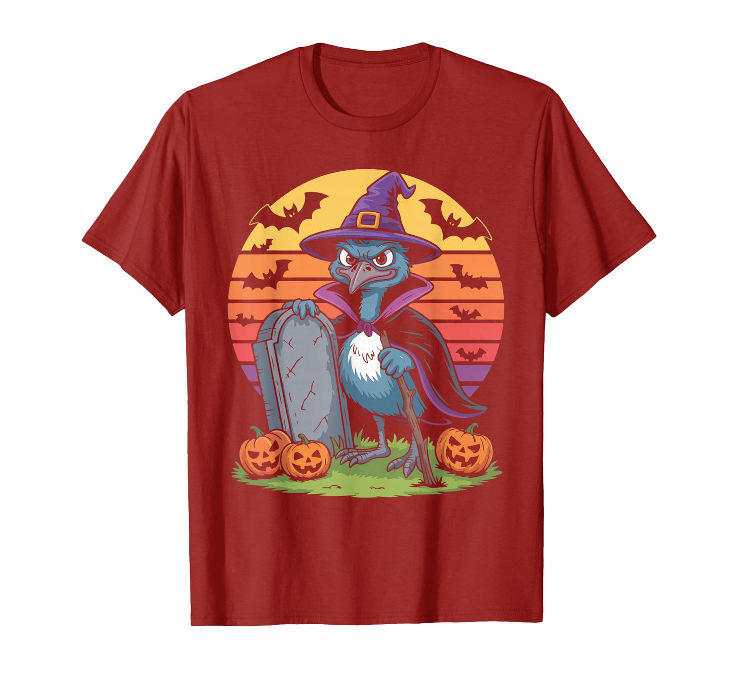 Raven Witch Halloween Magic with Pumpkins T-Shirt