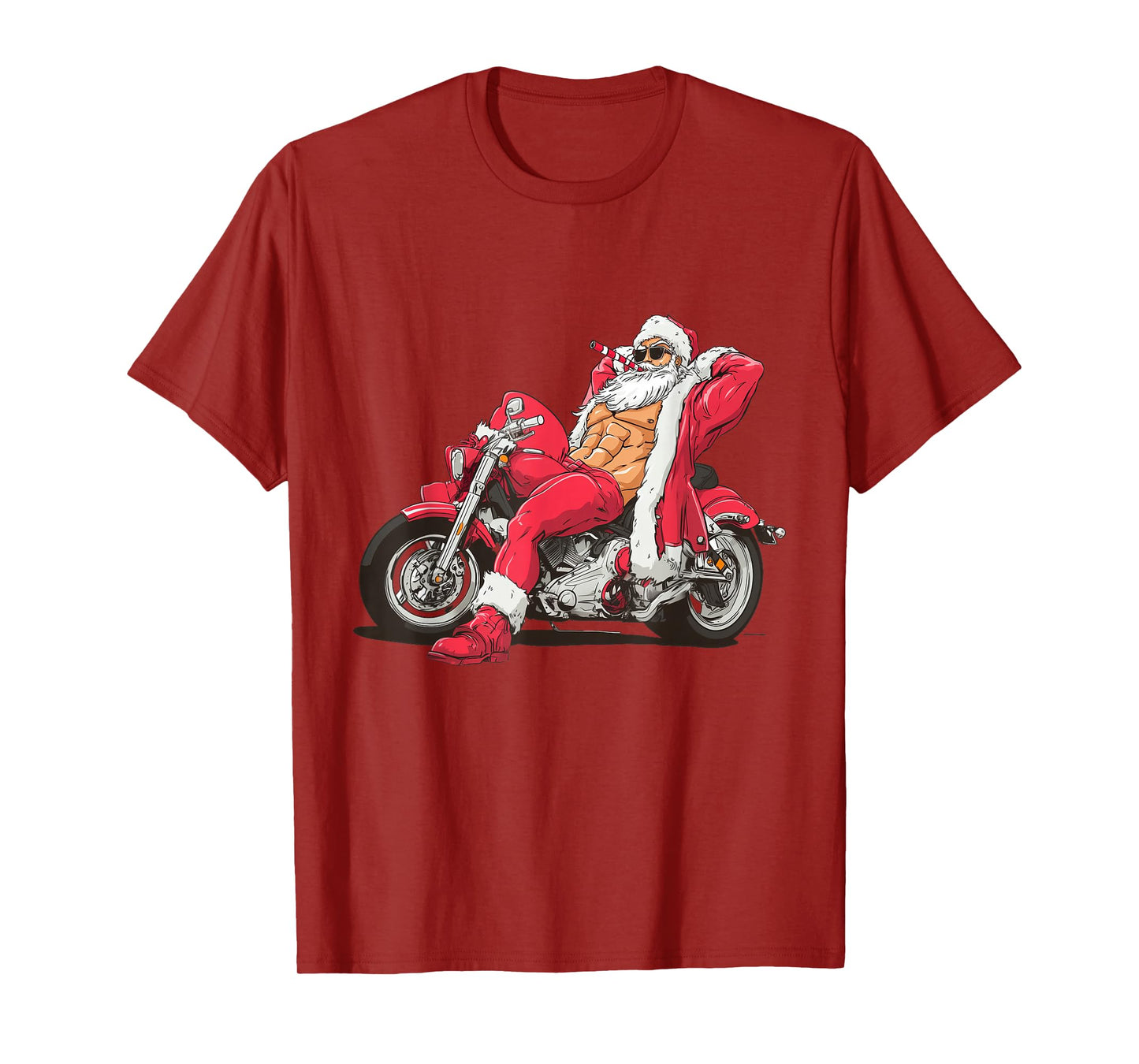 Awesome Motorcycle in Xmas Style for Naughty Santa Lovers T-Shirt