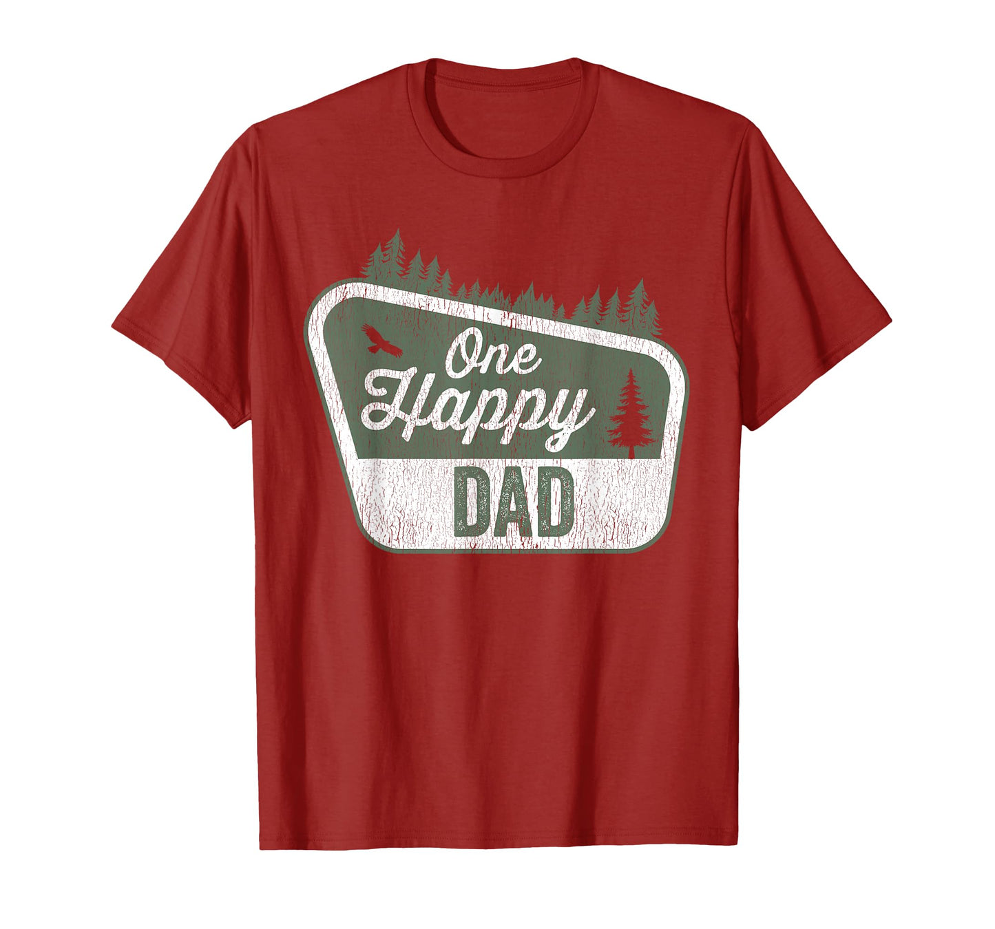 One Happy Dad Matching Family Birthday Party Camping T-Shirt