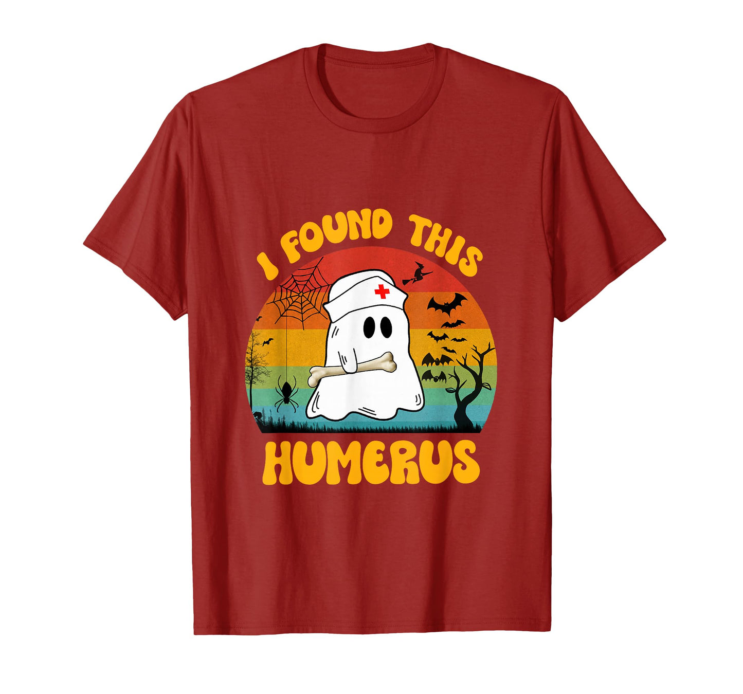 Funny Ghost Nurse Retro Halloween Nurse I Found This Humerus T-Shirt