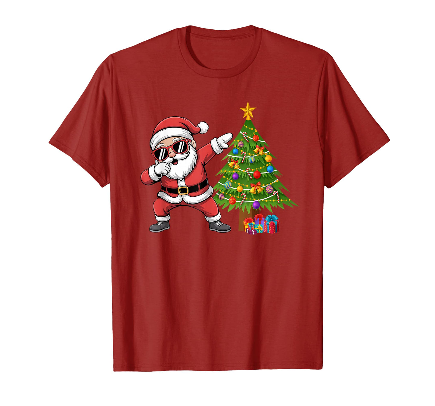 Dabbing Santa Claus Under The Xmas Tree Girls Boys Xmas Dab T-Shirt