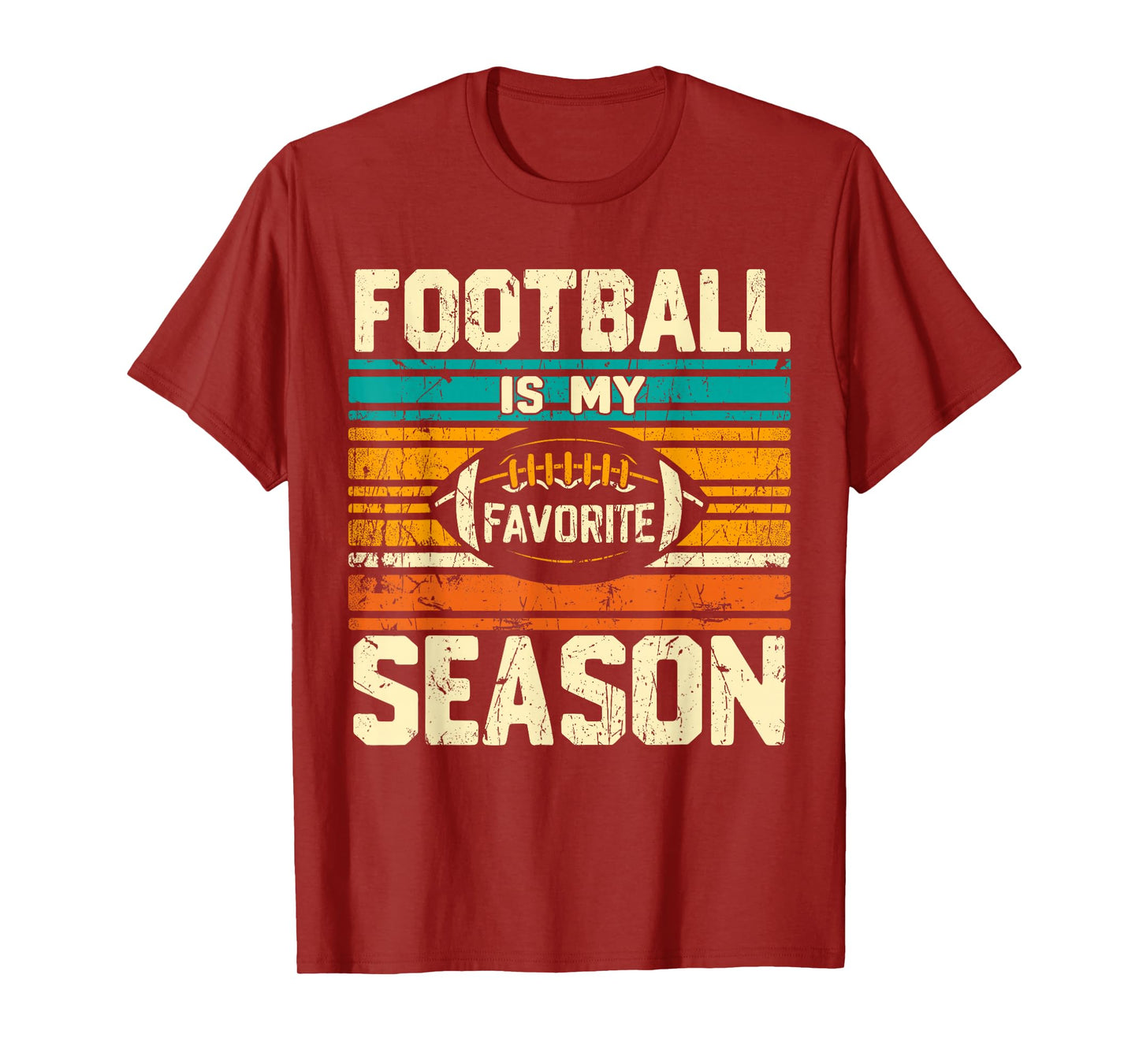 Football Is My Favorite Season Retro Football T-Shirt