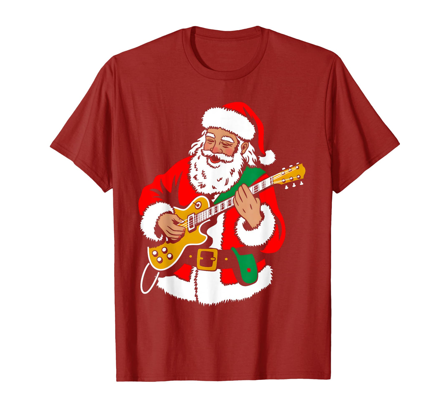 Santa Playing Guitar Rock Xmas Vibes Funny Christmas Pajama T-Shirt