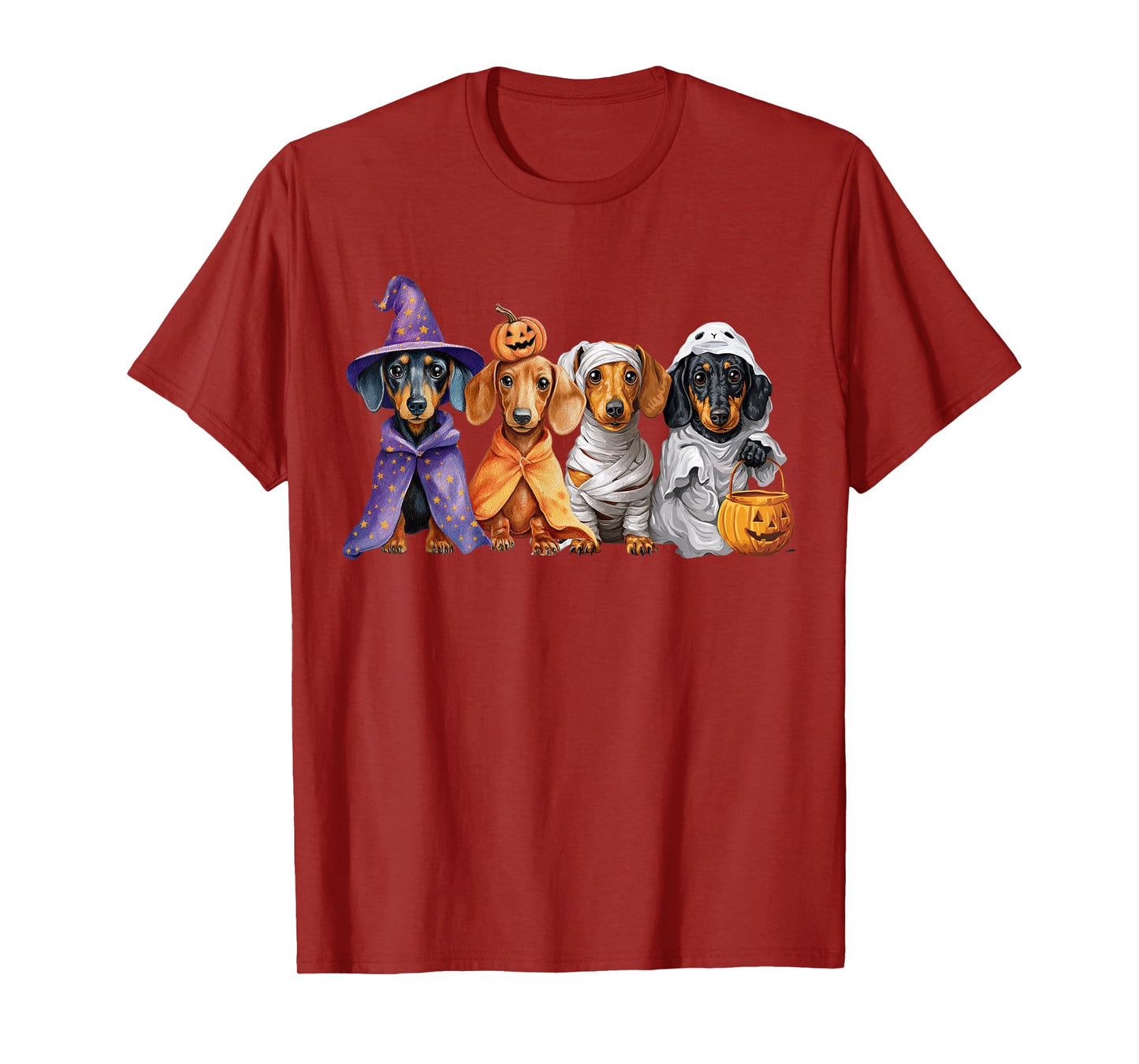 Weiner Dog Witch Happy Halloweenie T-Shirt