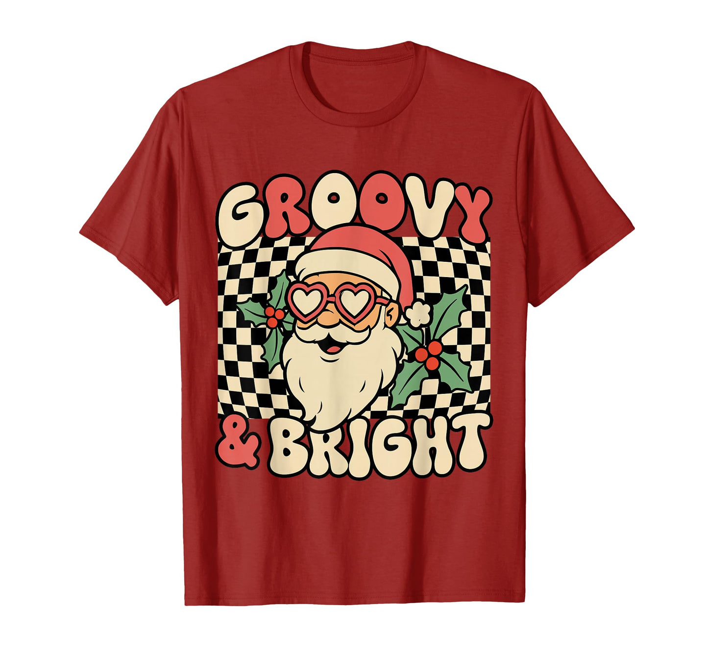 Groovy and Bright Santa Christmas Funny Ugly Christmas T-Shirt