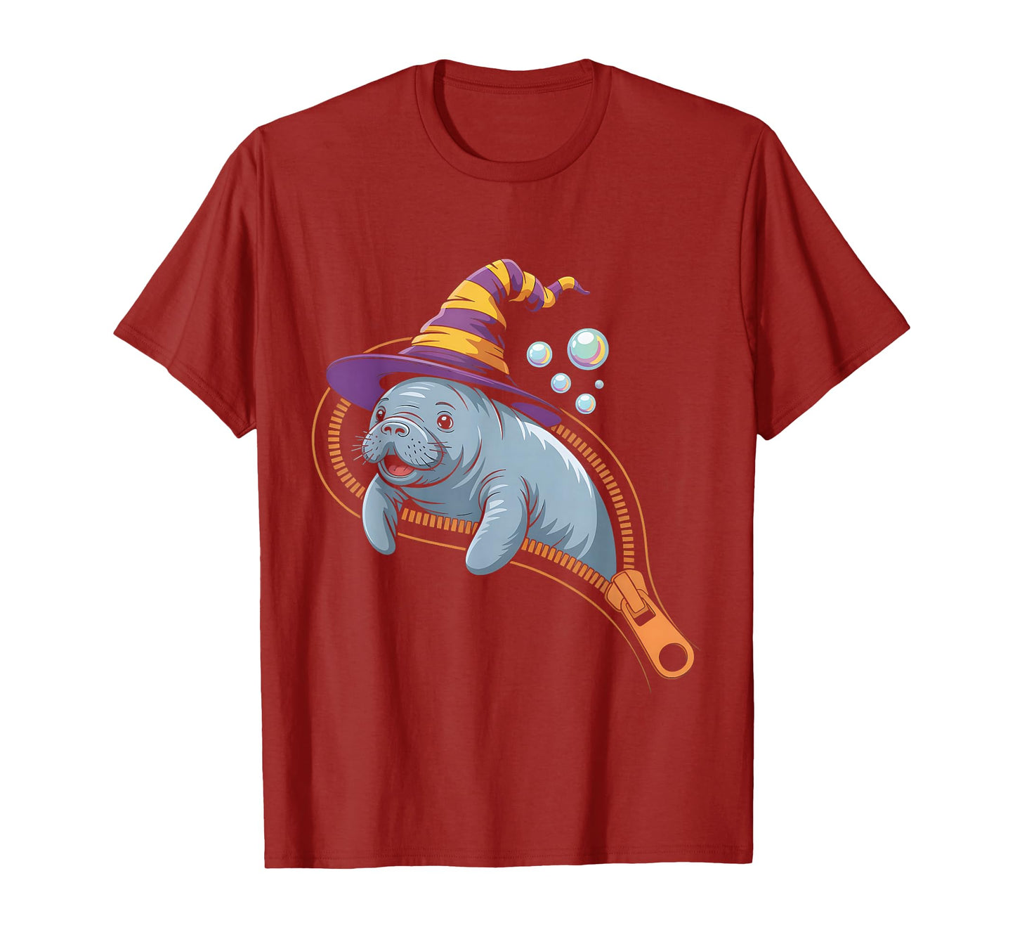 Manatee Emerging from A Zipper Manatee Halloween Funny T-Shirt