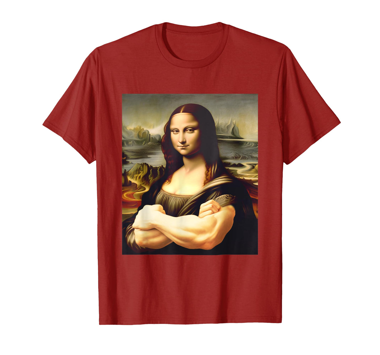Mona Lisa Bodybuilding Funny Mona Lisa Muscle Gym Workout T-Shirt