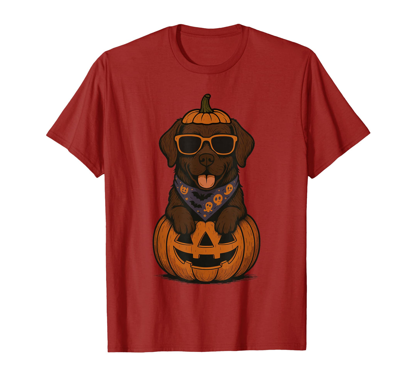 Spooky Chocolate Labrador Retriever Pumpkin Halloween T-Shirt