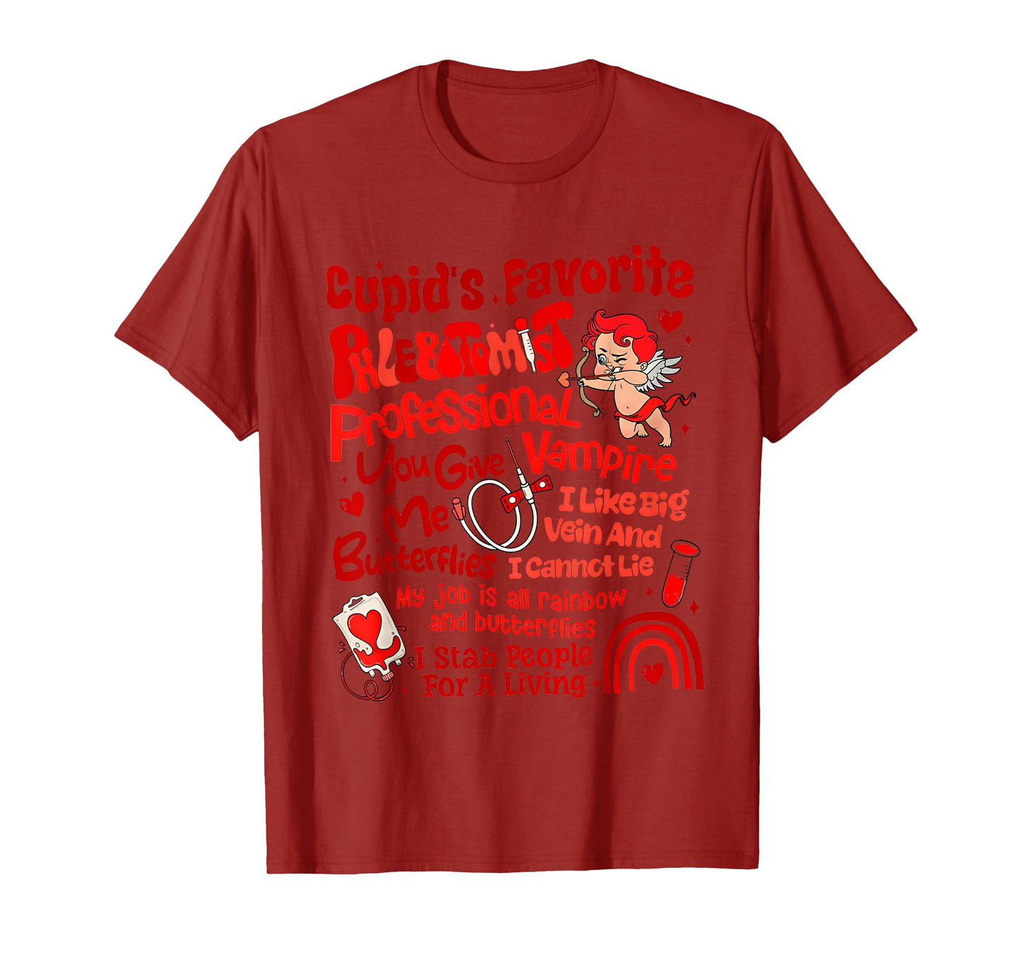 Cupid's Favorite Phlebotomist Valentine Phlebotomy Tech T-Shirt