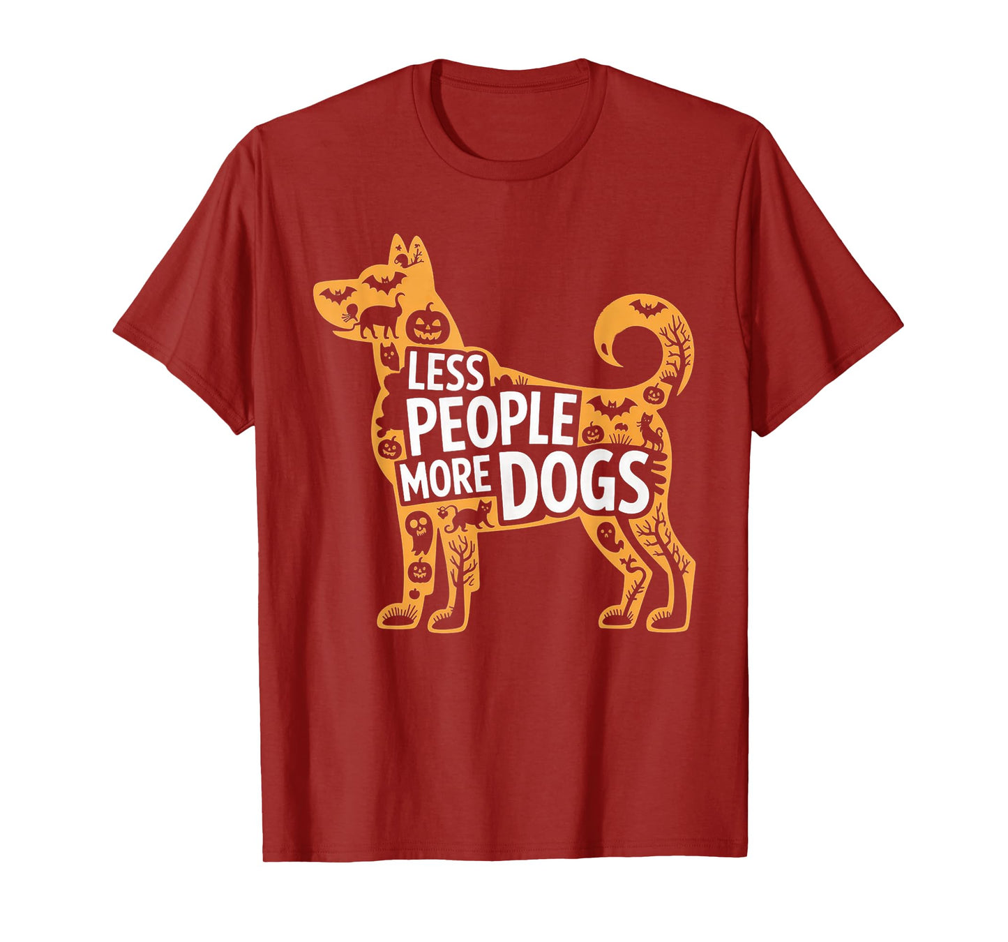 Less People More Dogs Funny Halloween T-Shirt