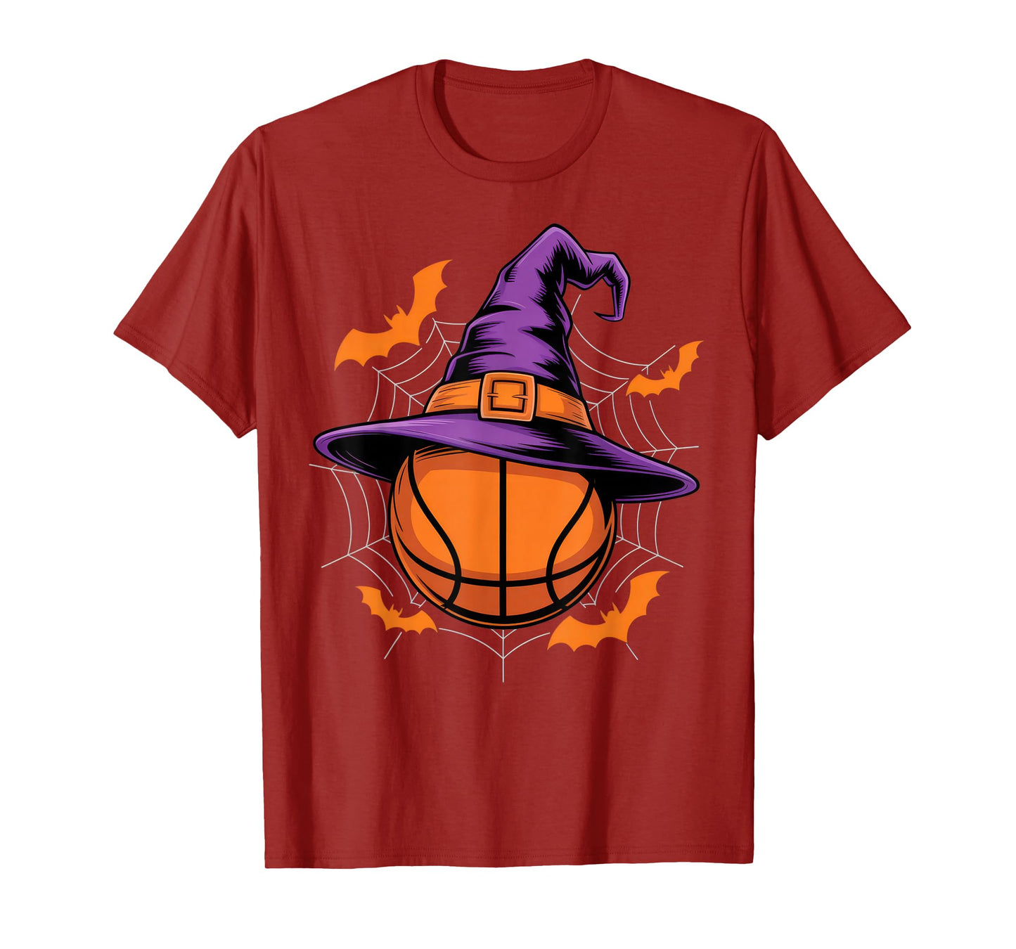 Basketball Witch Hat Halloween Fun for Players and Fans T-Shirt