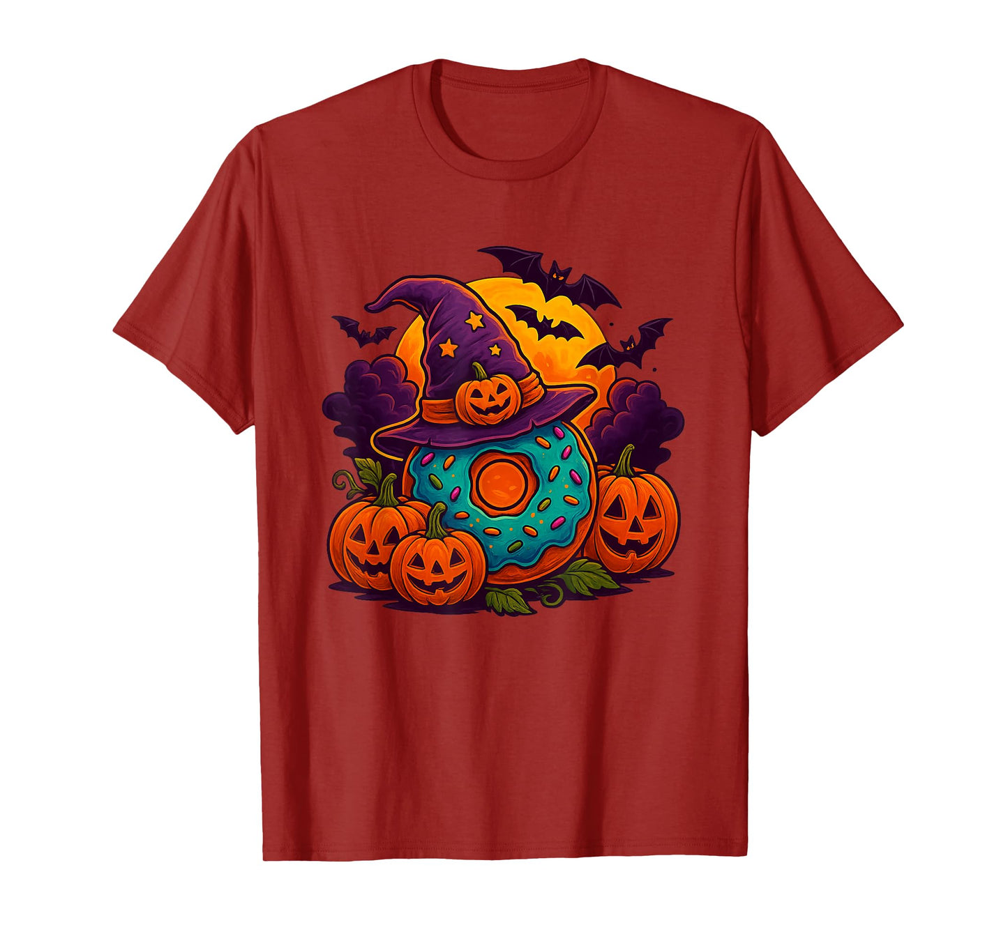 Donut Witch Halloween - Spooky Pumpkin T-Shirt
