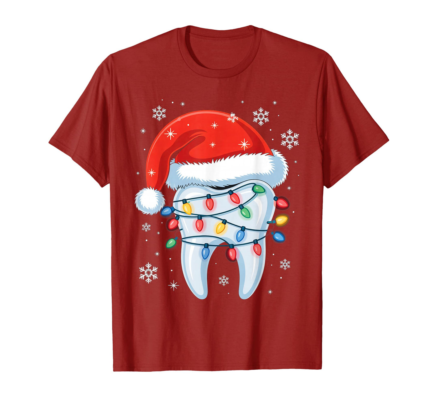 Retro Dental Christmas Tooth Santa Xmas Dentist Squad Crew T-Shirt