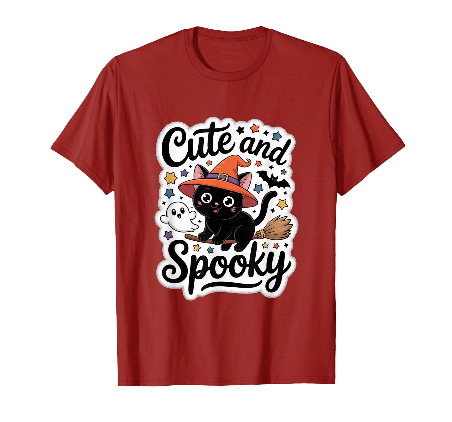 Cute Witch Cat Halloween Design for Spooky Lovers T-Shirt