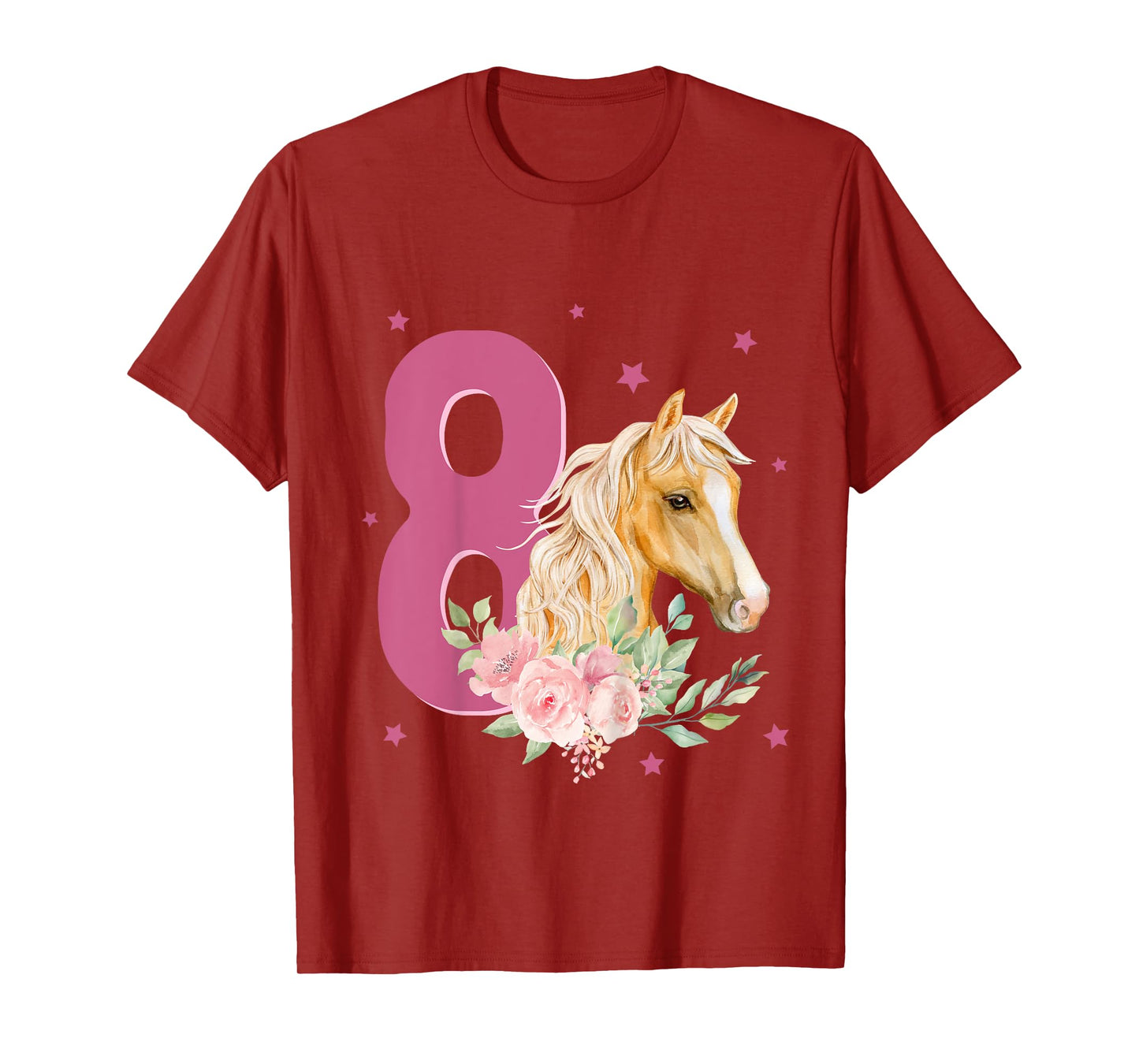Kids 8th Birthday Horse 8 Years Old Eight Finally 8 Birthday Girl T-Shirt