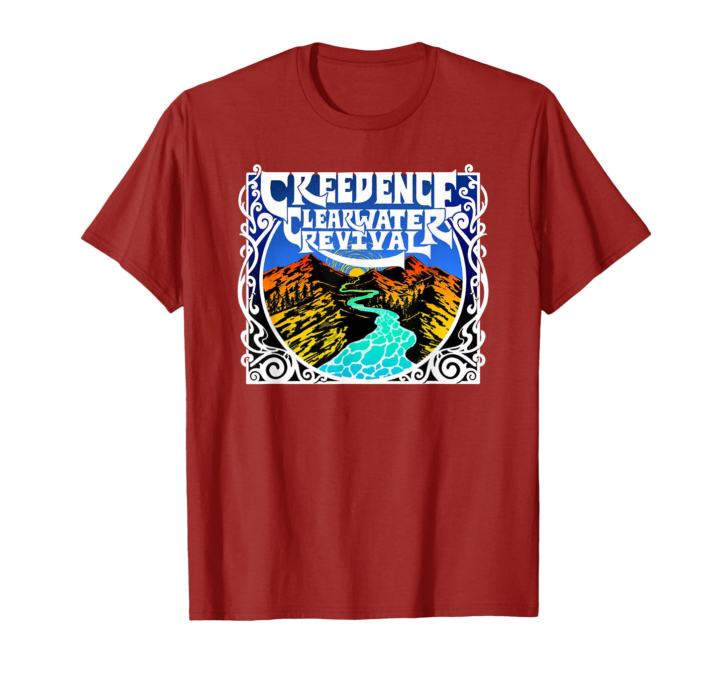 Creedence Clearwater Revival Unisex Adults Kids Blue Short Sleeve Cotton Polyester Blend Classic Fit T-Shirt Small