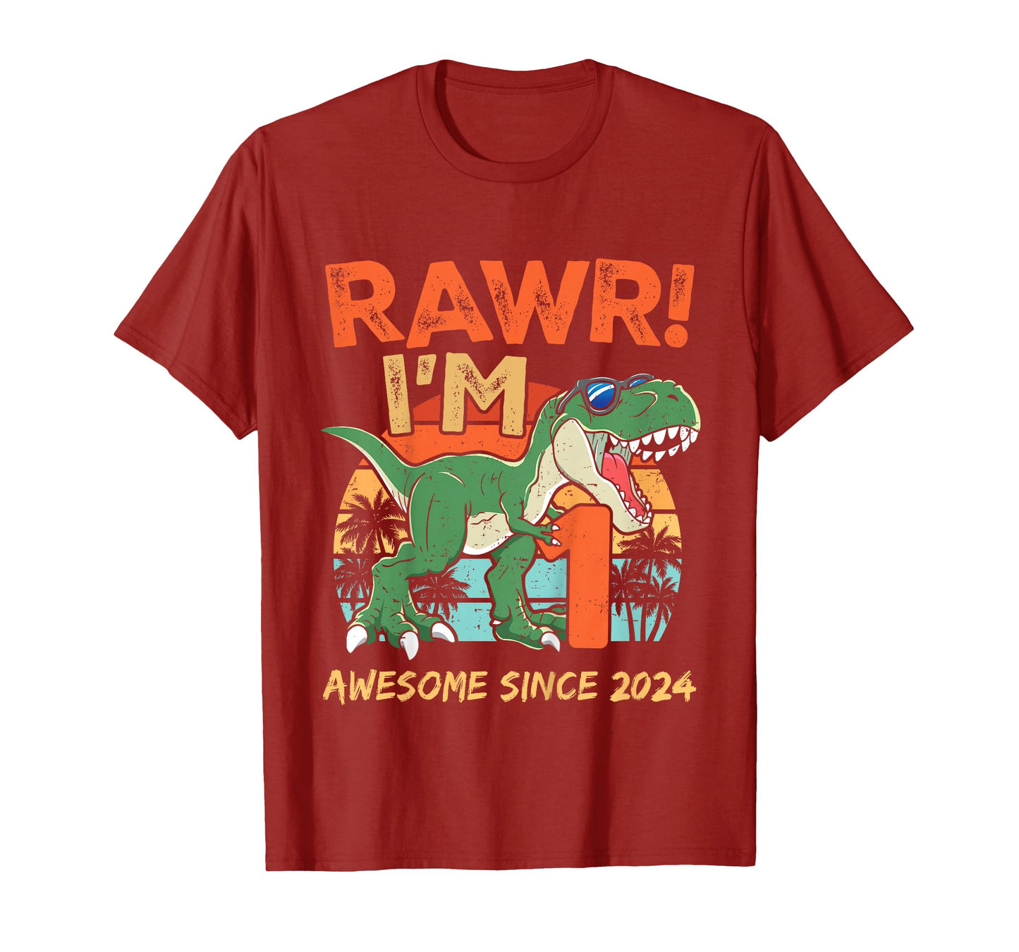 Rawr I'm One Rex 1st Birthday First Dinosaur 1 Year Old T-Shirt