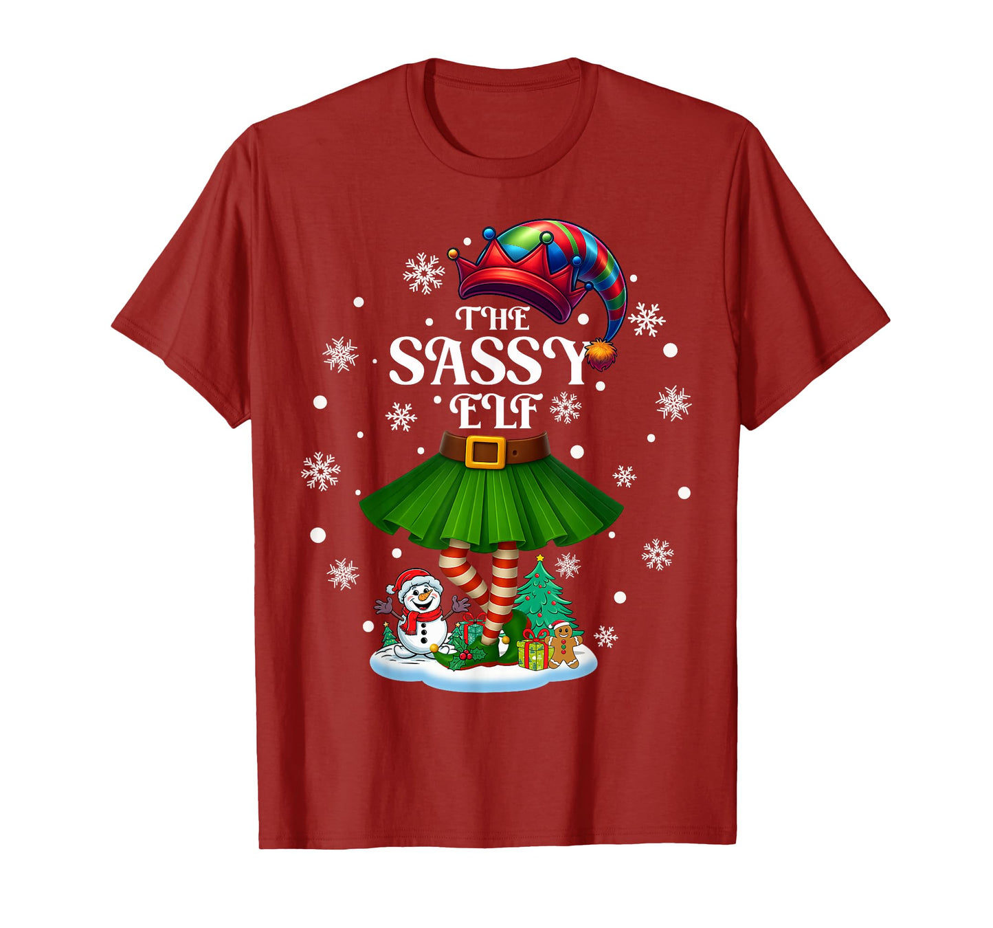 Sassy Elf Squad Xmas Women Girls Mom Christmas Family T-Shirt