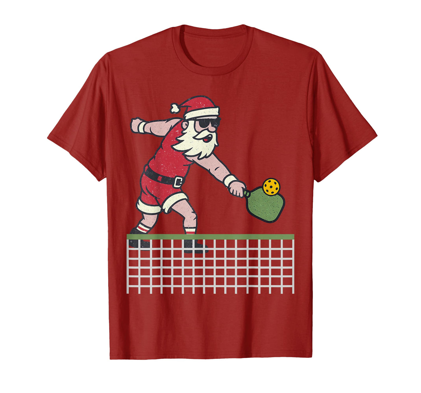 Santa Playing Pickleball Christmas Vintage Funny Xmas T-Shirt