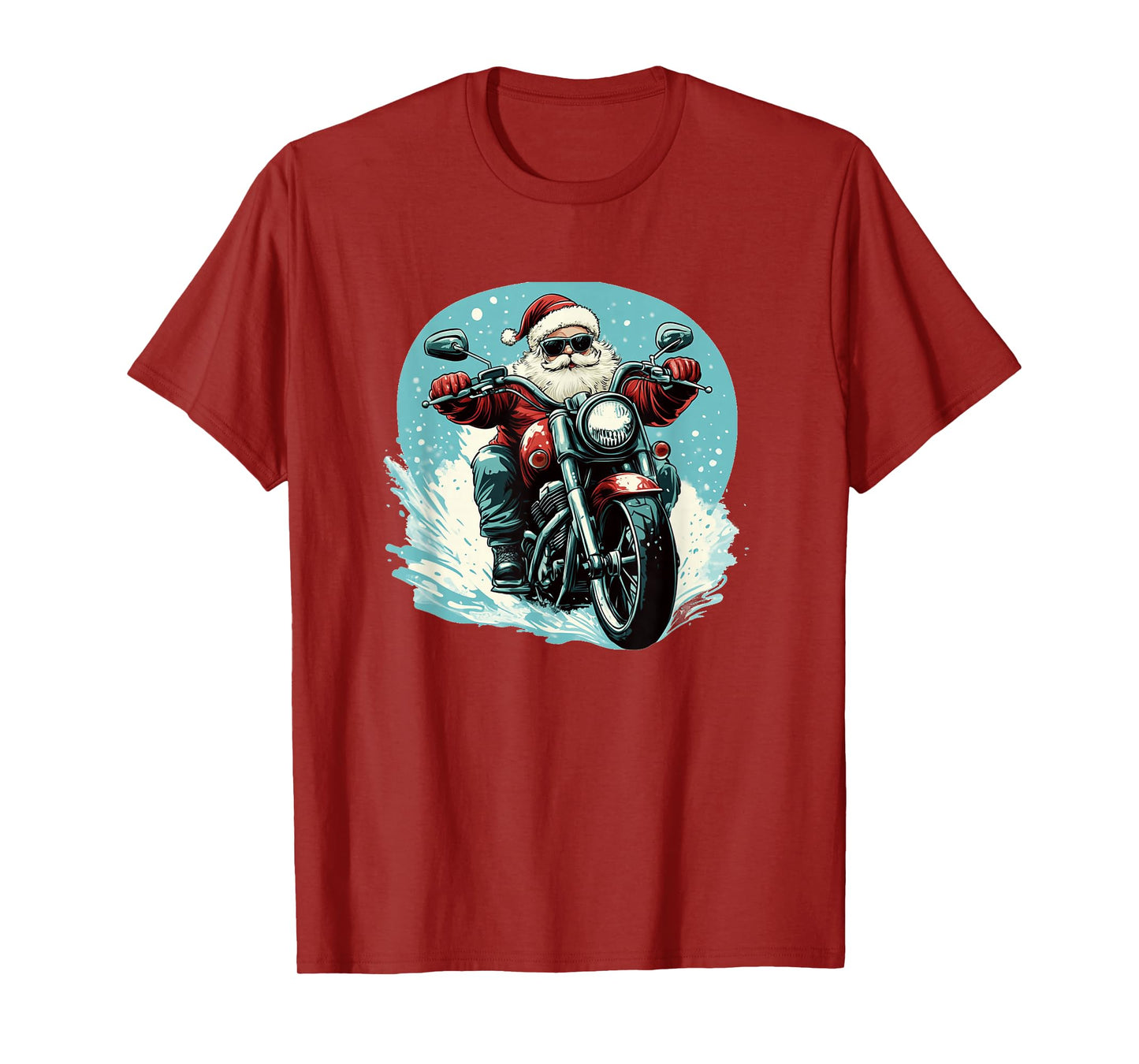 Funny Santa and His Motorcycle for Rock Fans T-Shirt