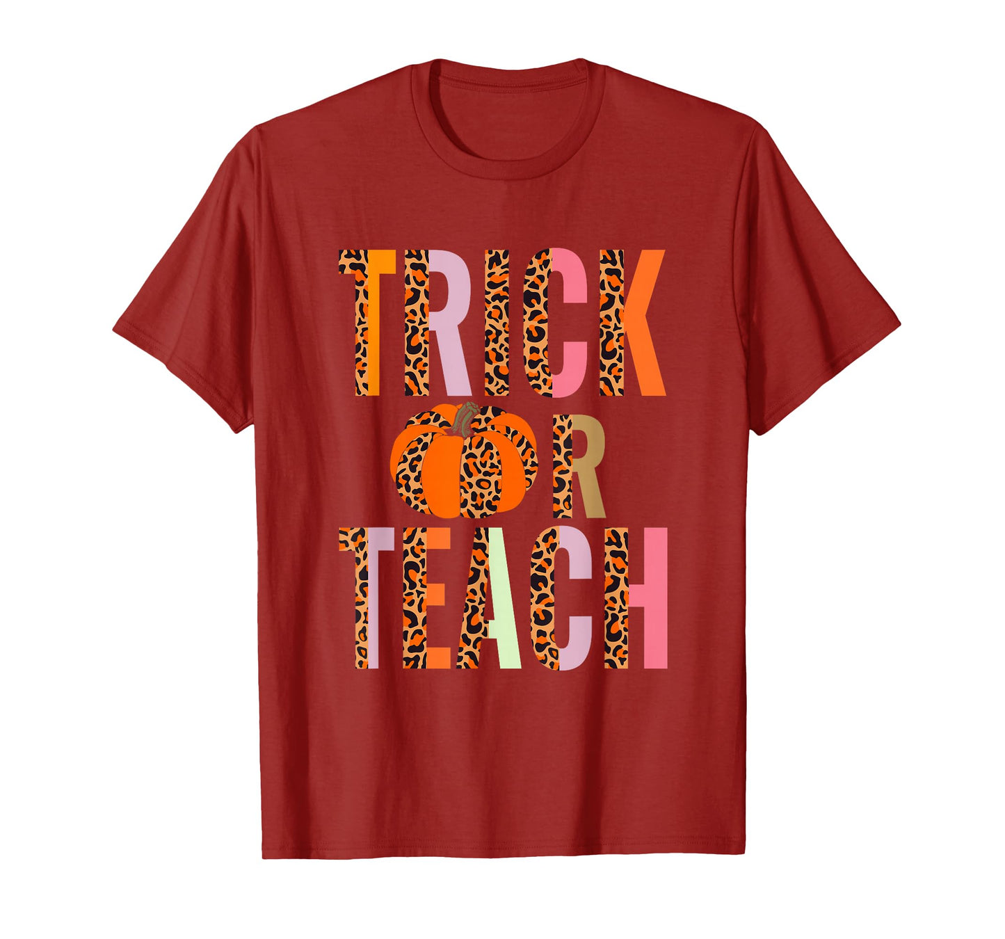 Trick Or Teach Leopard Funny Teacher Halloween Costume 2025 T-Shirt