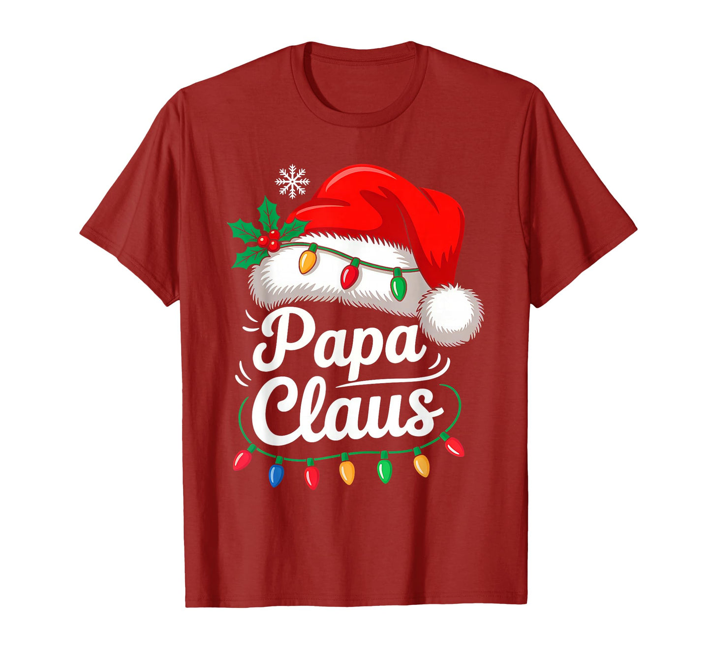 Papa Claus Christmas Matching Family Santa Hat Xmas Pajamas T-Shirt