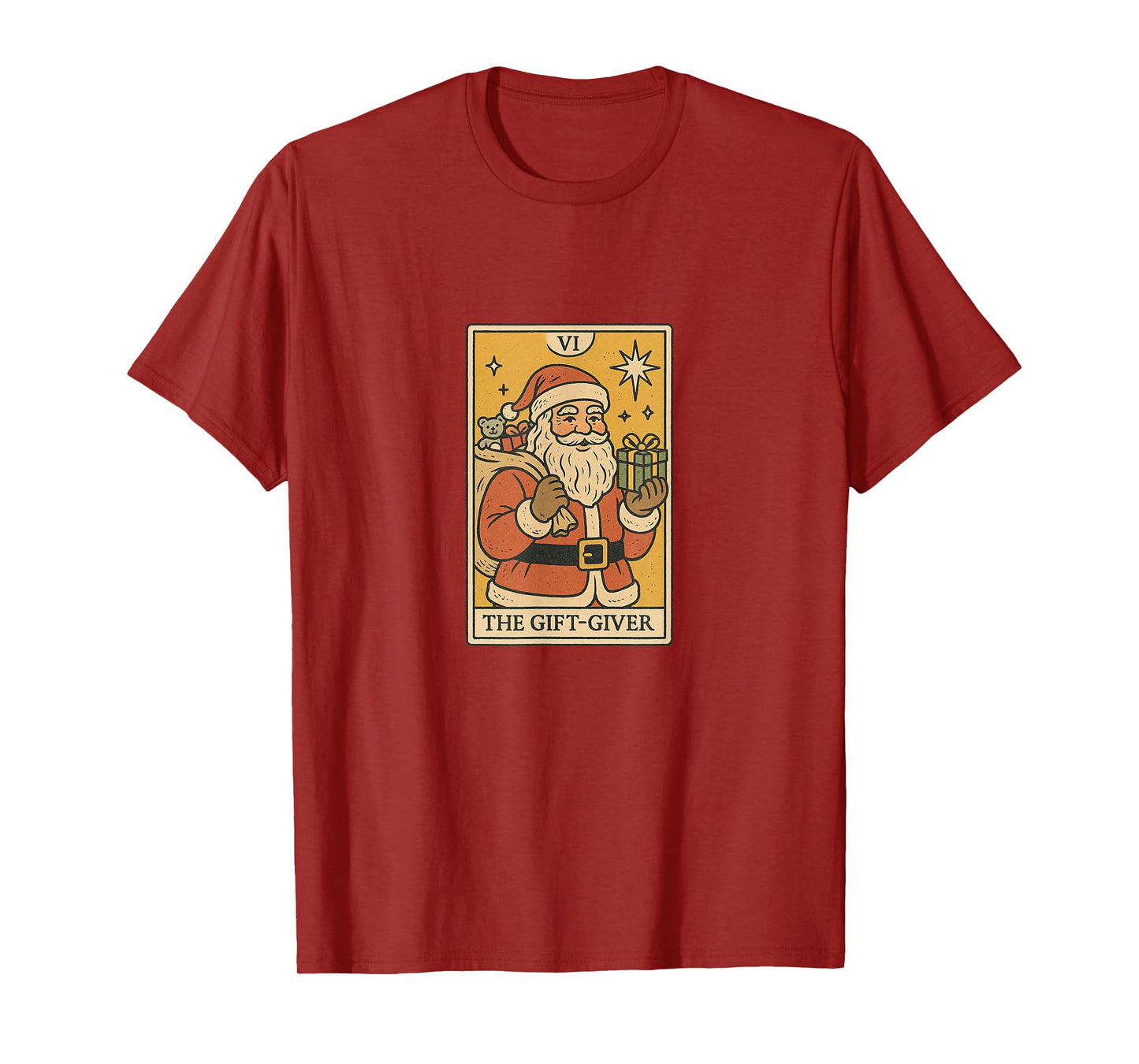 The Gift Giver Santa Claus Tarot Card Christmas Design T-Shirt