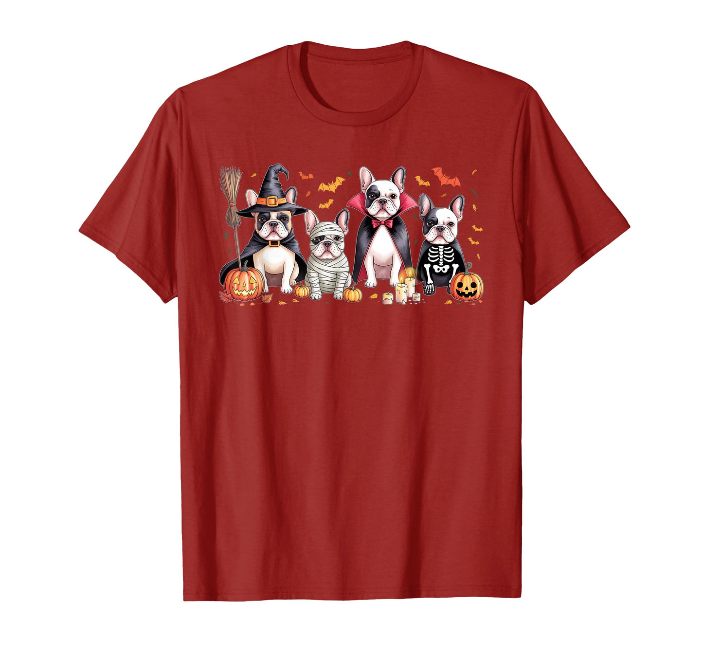 Funny French Bulldog Halloween Party Dogs Trick or Treat T-Shirt