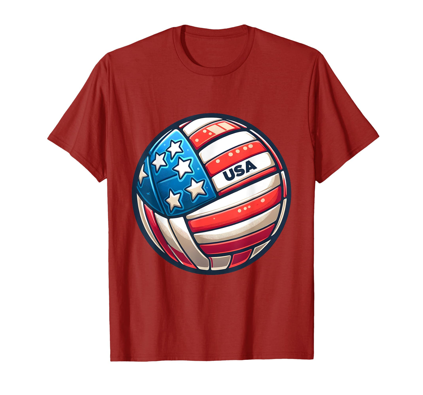 Volleyball Support Team Flag USA Beach American Men Women Kids T-Shirt