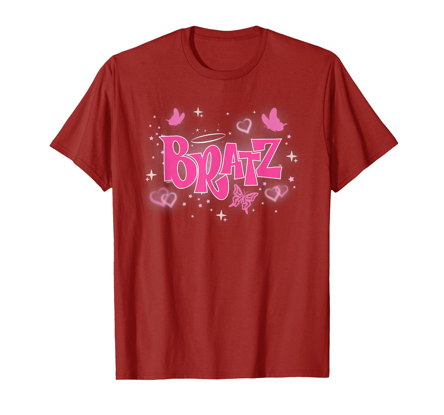 Bratz - Pink Y2K Butterfly Logo with Hearts T-Shirt