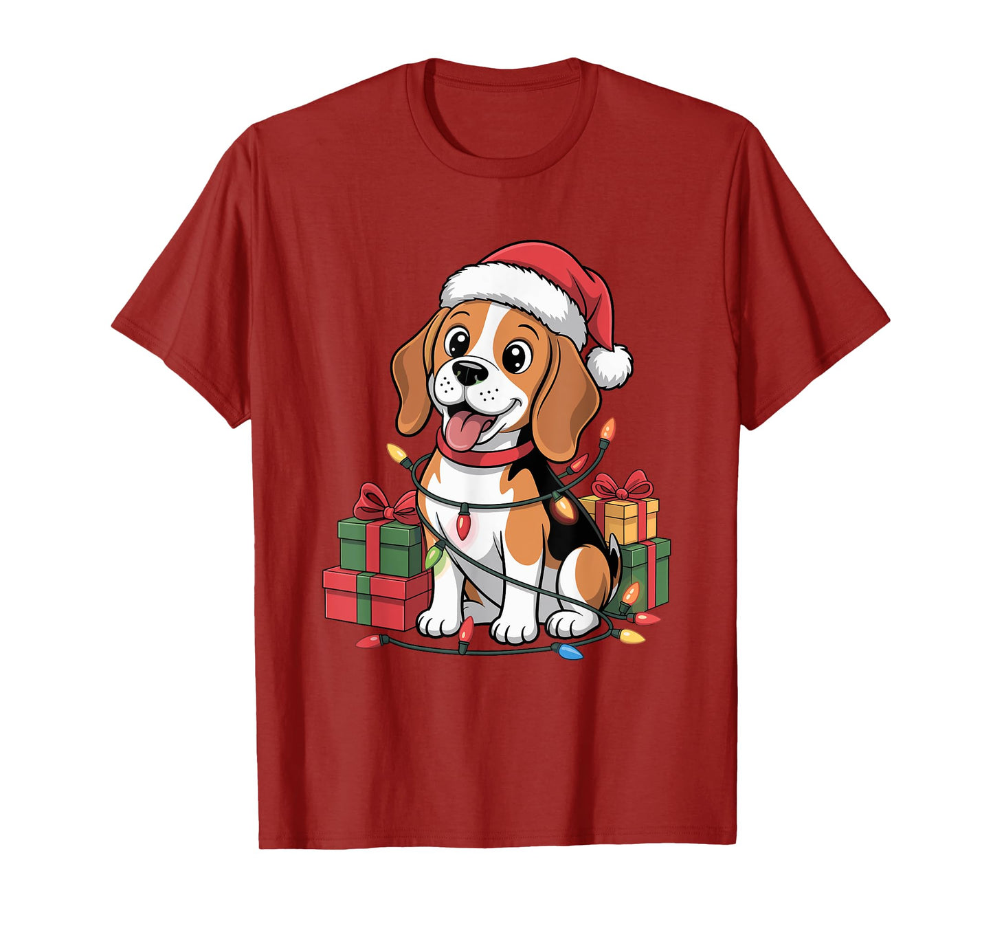 Cute Beagle Christmas Xmas Design Funny Dog Lover Holiday T-Shirt