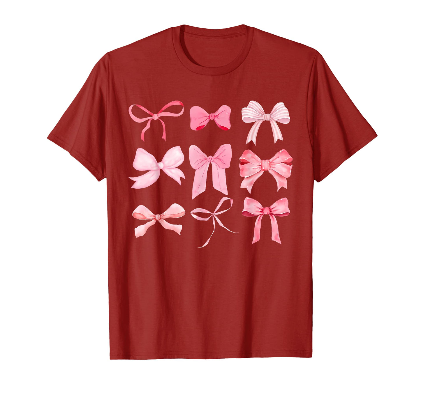 Pink Bow and Ribbon Cute Graphic For Girl Women T-Shirt
