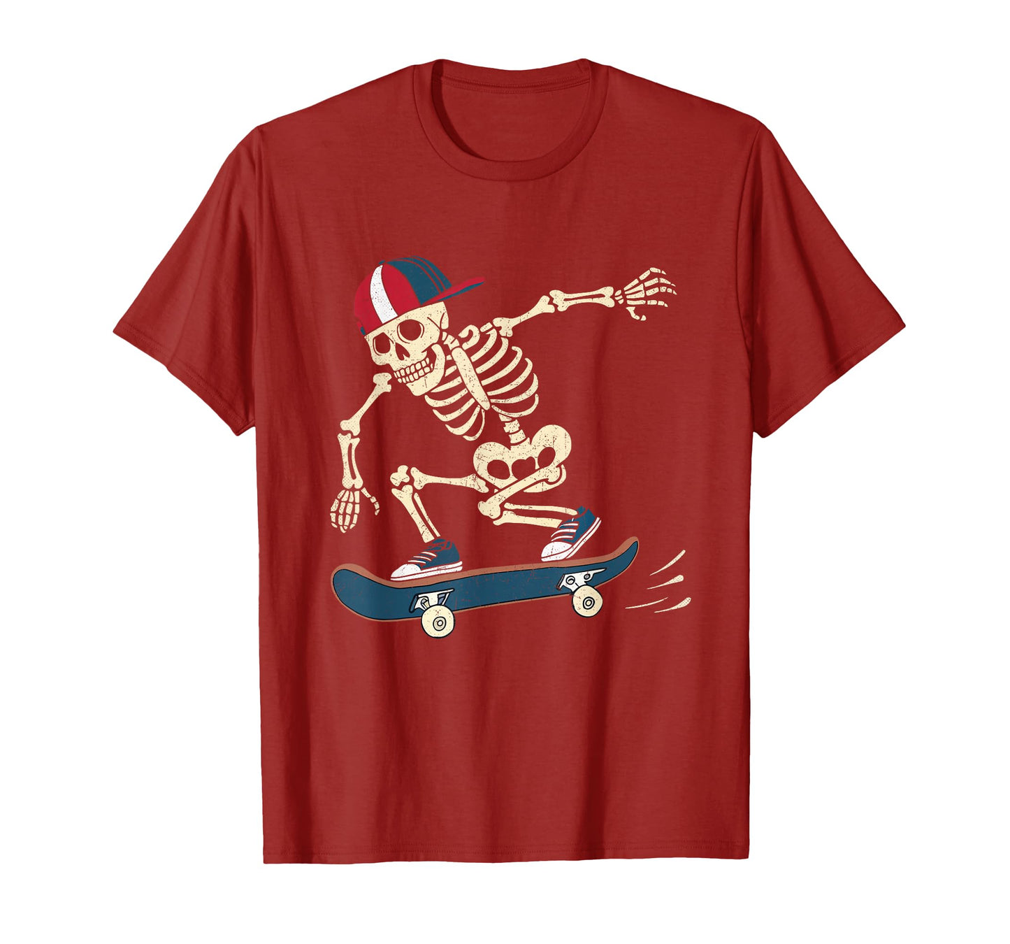 Skateboard Skeleton Halloween Skateboarding Skater Mens Boys T-Shirt