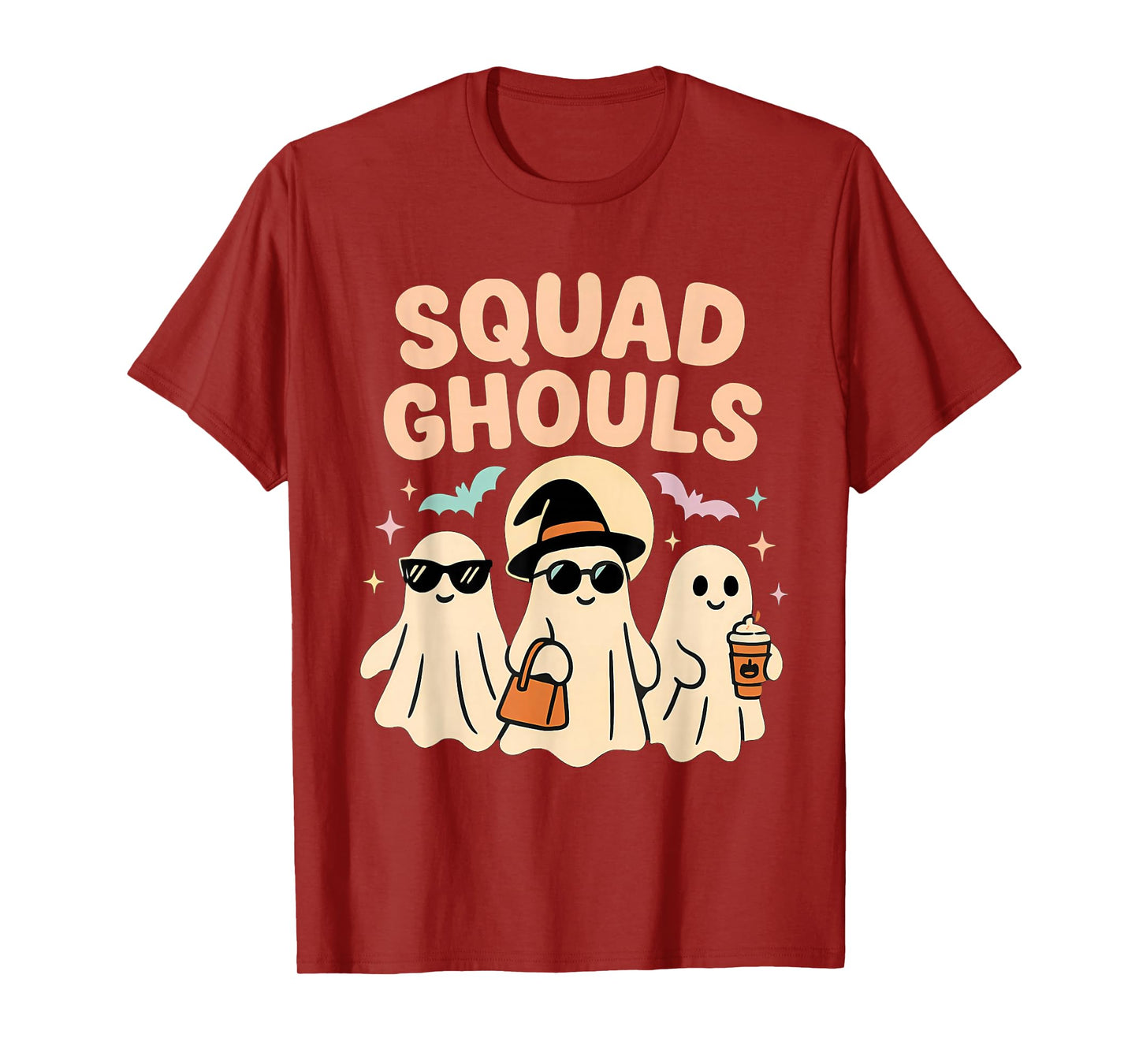 Funny Witch Squad Cute Ghosts Halloween Spooky Hat Tee T-Shirt
