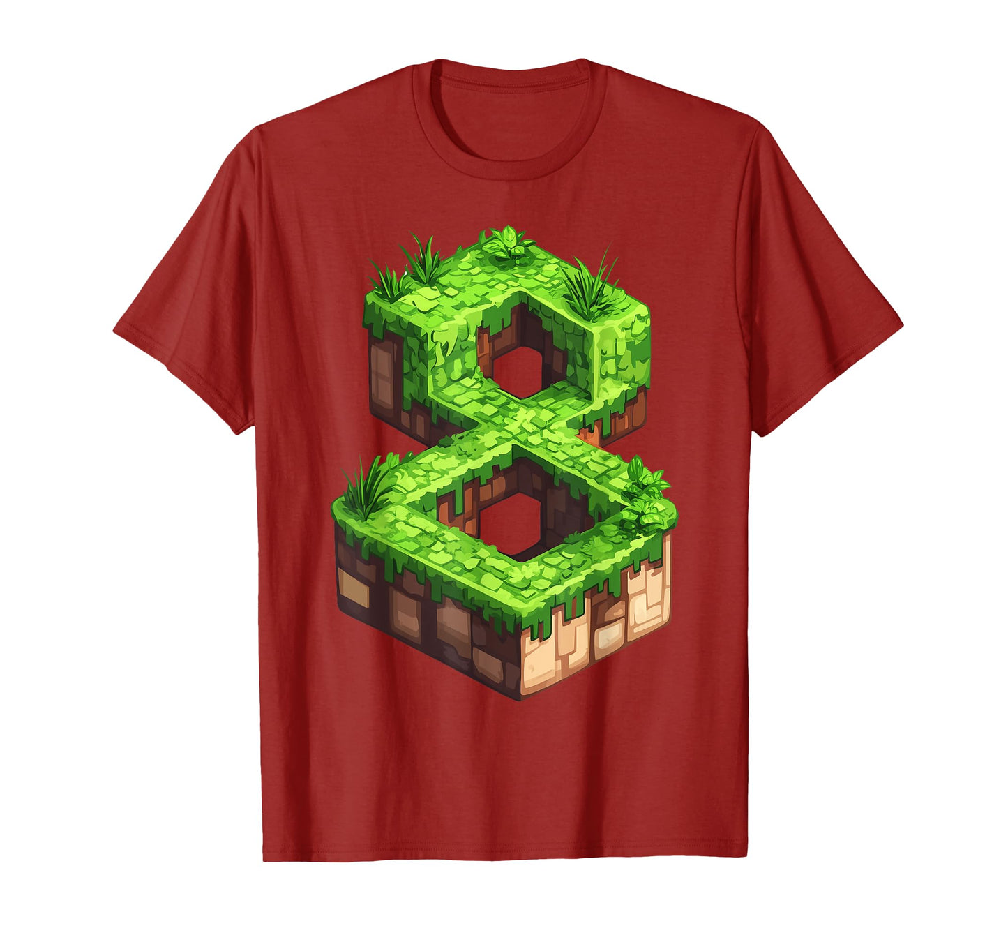 Fun 8th Birthday Number 8 Video Gamer Pixel Themed Bday Boys T-Shirt