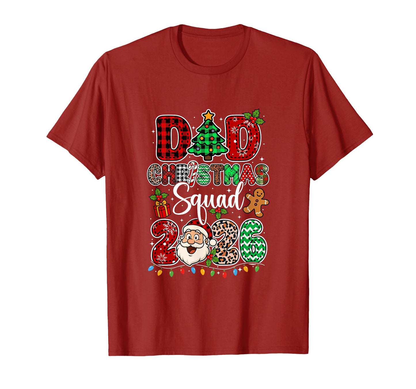 Dad Christmas Crew 2026 Leopard Funny Santa Family Group T-Shirt