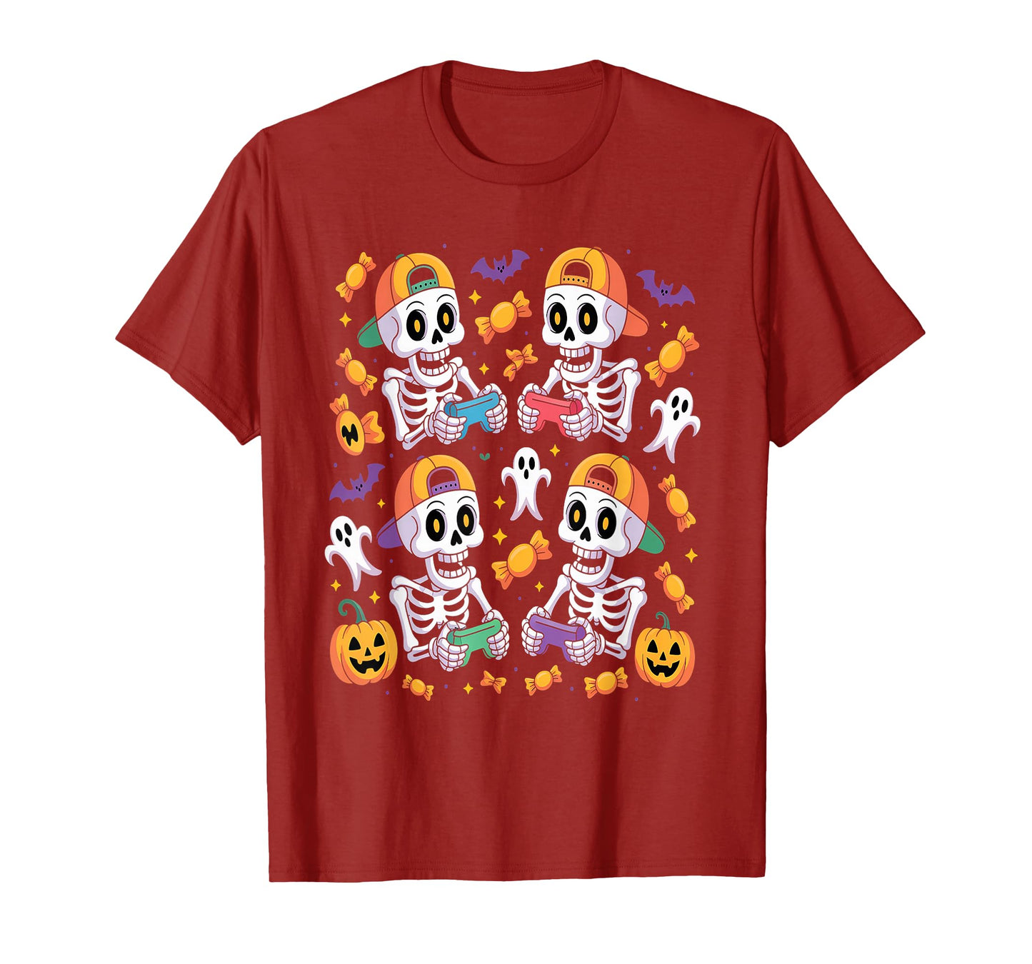 Skeleton Gamer - Halloween Video Games Spooky Controller T-Shirt
