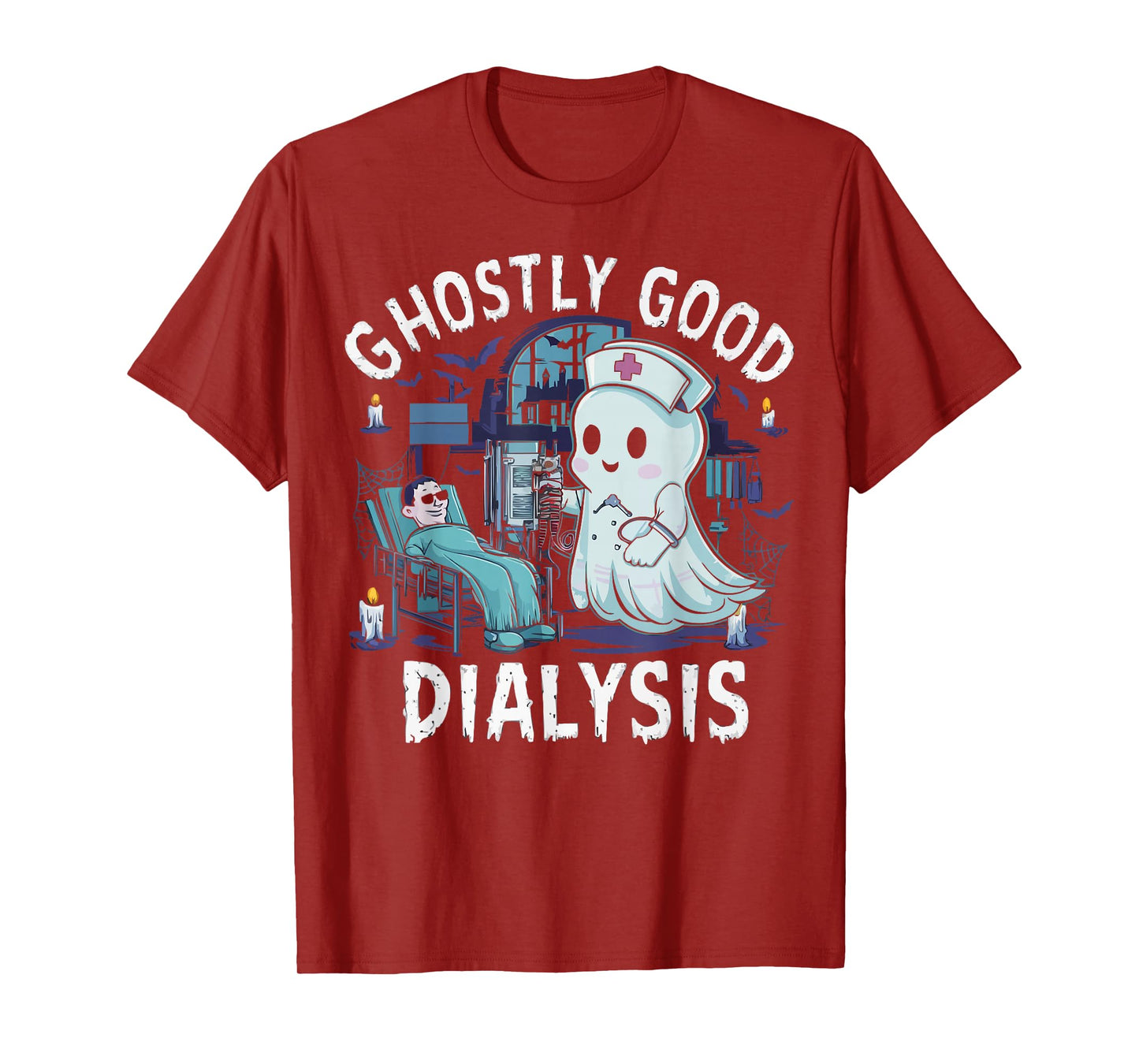 Dialysis Nurse Halloween Spooky Nursing Trick Or Treat T-Shirt