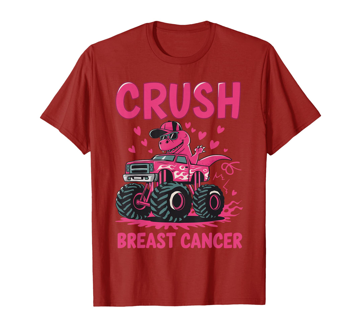 Crush Breast Cancer Awareness Monster Truck Pink Toddler Boy T-Shirt