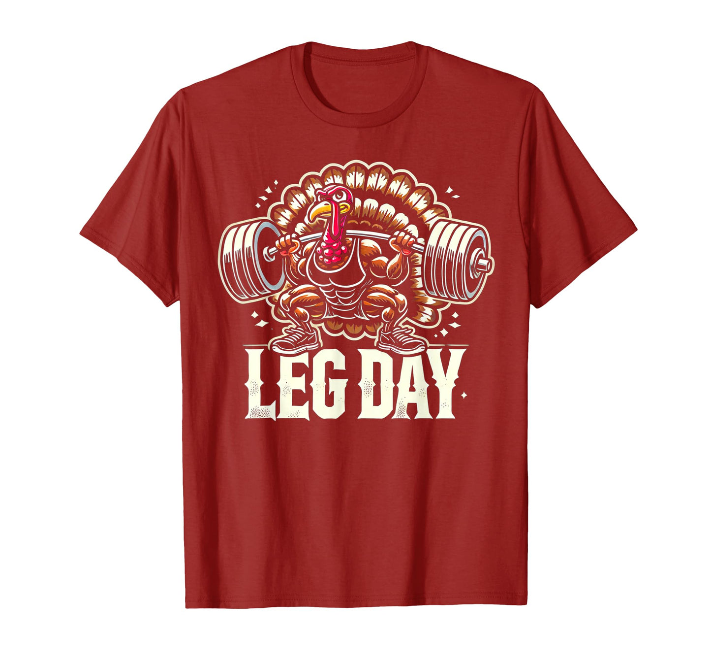 Leg Day Weightlifting Gym BY TEERA Thanksgiving Turkey Leg Day Unisex-Adults Black Short Sleeve T-Shirt Small