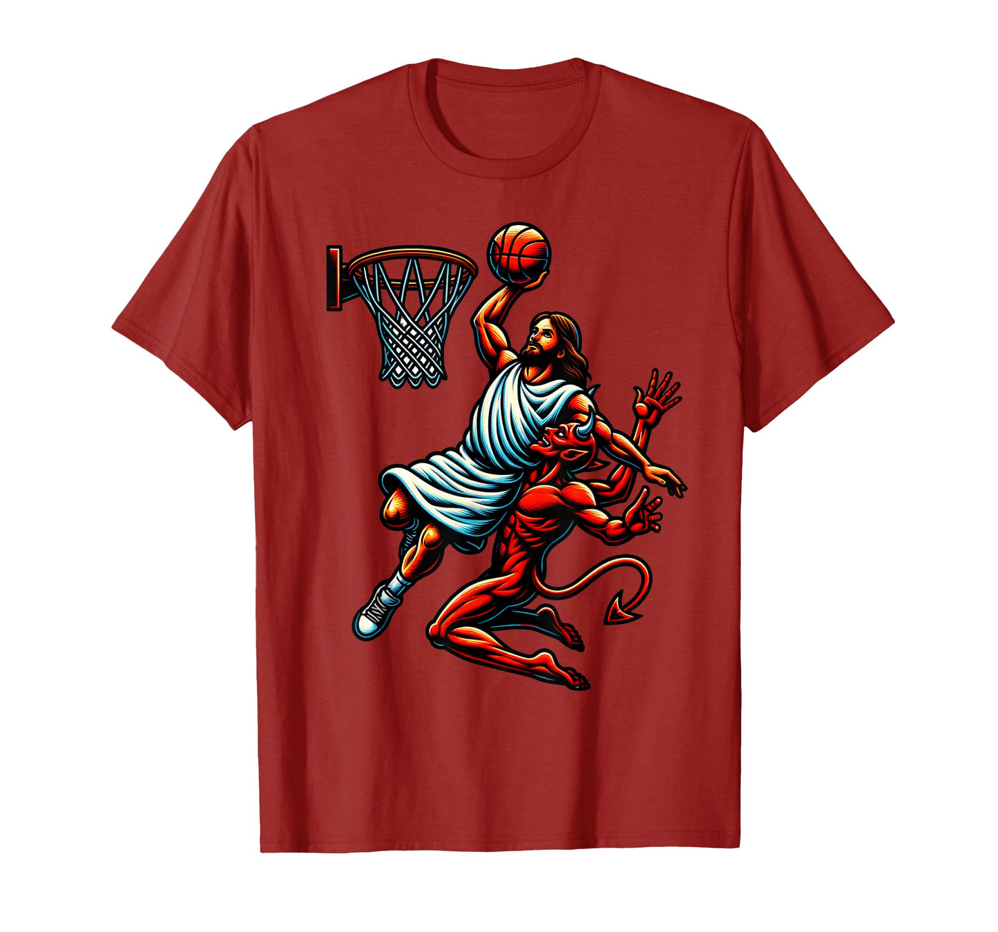 Jesus Dunking On The Devil Basketball Cool Bball T-Shirt